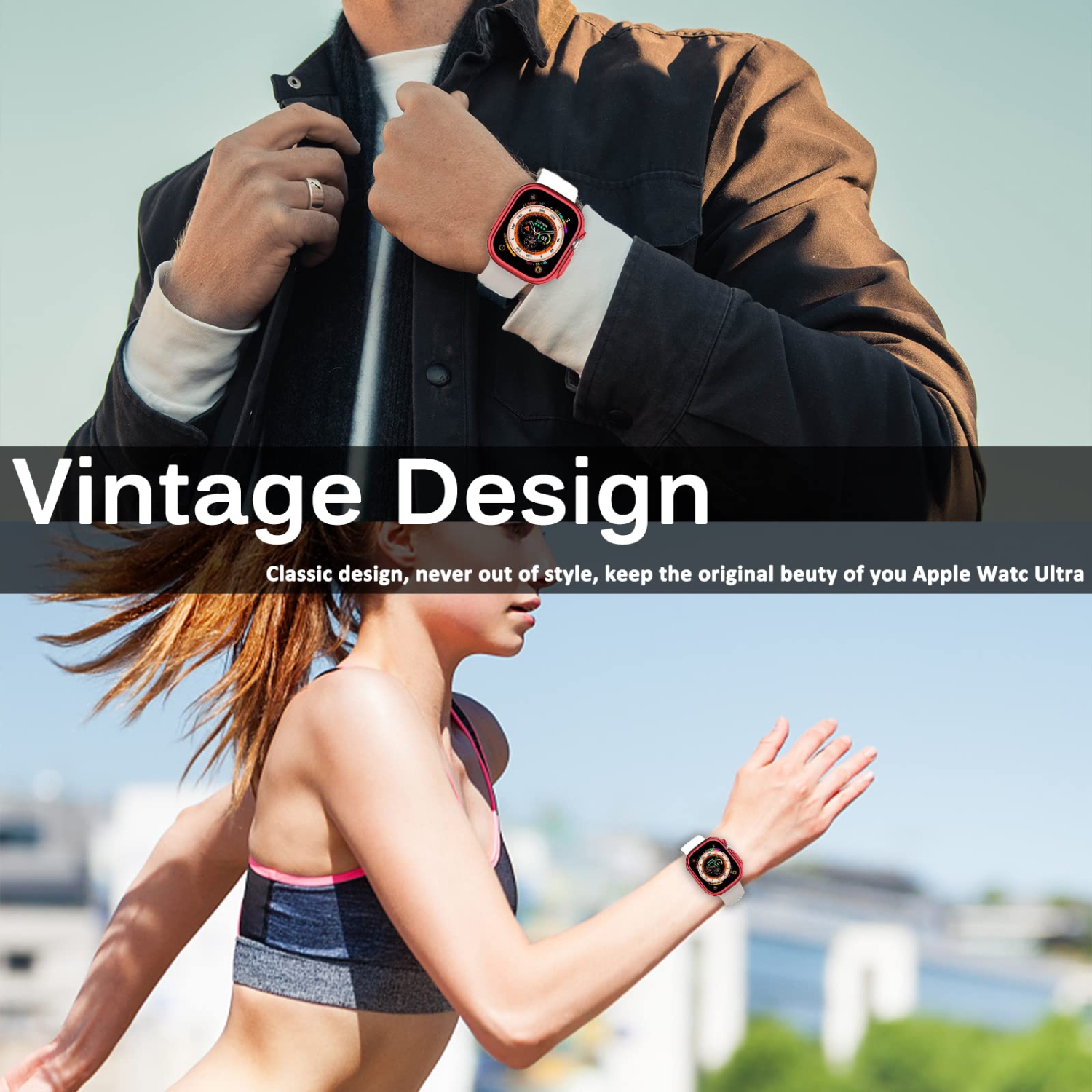 Miimall Compatible Apple Watch Ultra 49mm Case with Built-in Screen Protector, Soft Plated TPU Shockproof Scratch Resistant All-Around Protective