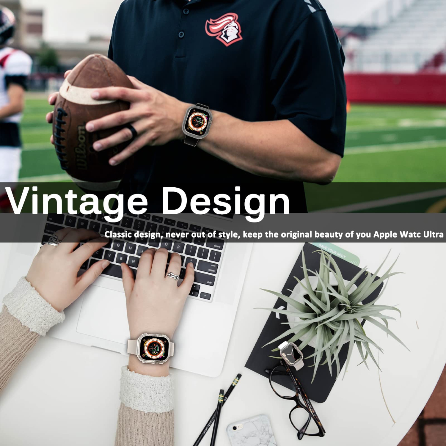 Paquet de 2 étuis sans protecteur d’écran de 49 mm pour Apple Watch Ultra de Miimall, TPU souple, léger, antichoc, tout autour de l’étui de