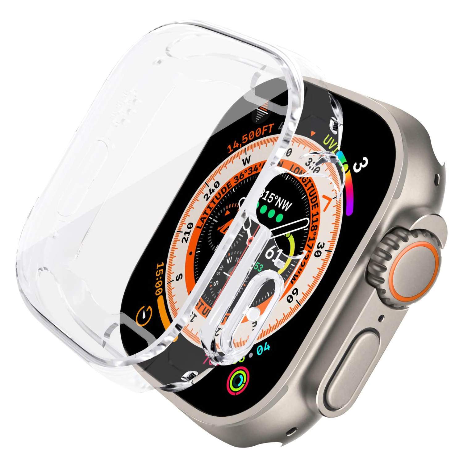 Étui souple en TPUR intégré compatible avec Apple Watch Ultra de 49 mm, ALMNVO Étuis ultraminces Accessoires avec protecteur d’écran, couvercle