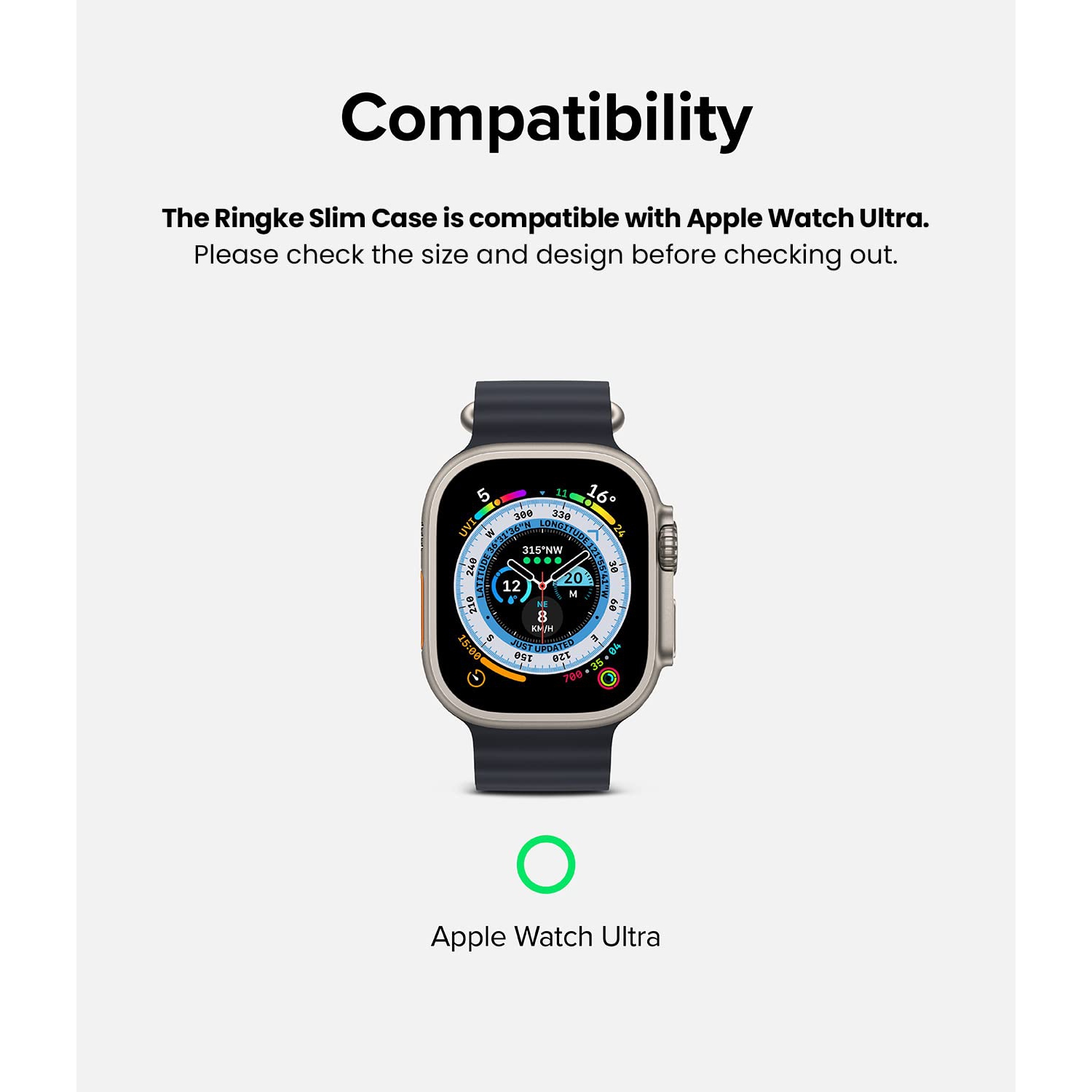 Ringke Slim Anti-Yellowing Material / 2 Pack Compatible with Apple Watch Ultra Case for Minimalist Yet Sturdy, Solid Transparent Cover + Extra Color