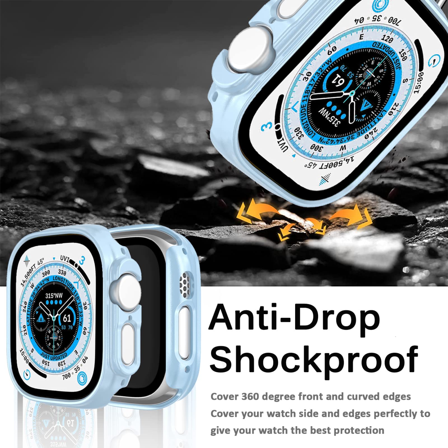 Miimall compatible avec l’étui Apple Watch Ultra 49 mm sans protecteur d’écran, étui protecteur rigide, antichoc, tout autour de l’étui pour Apple