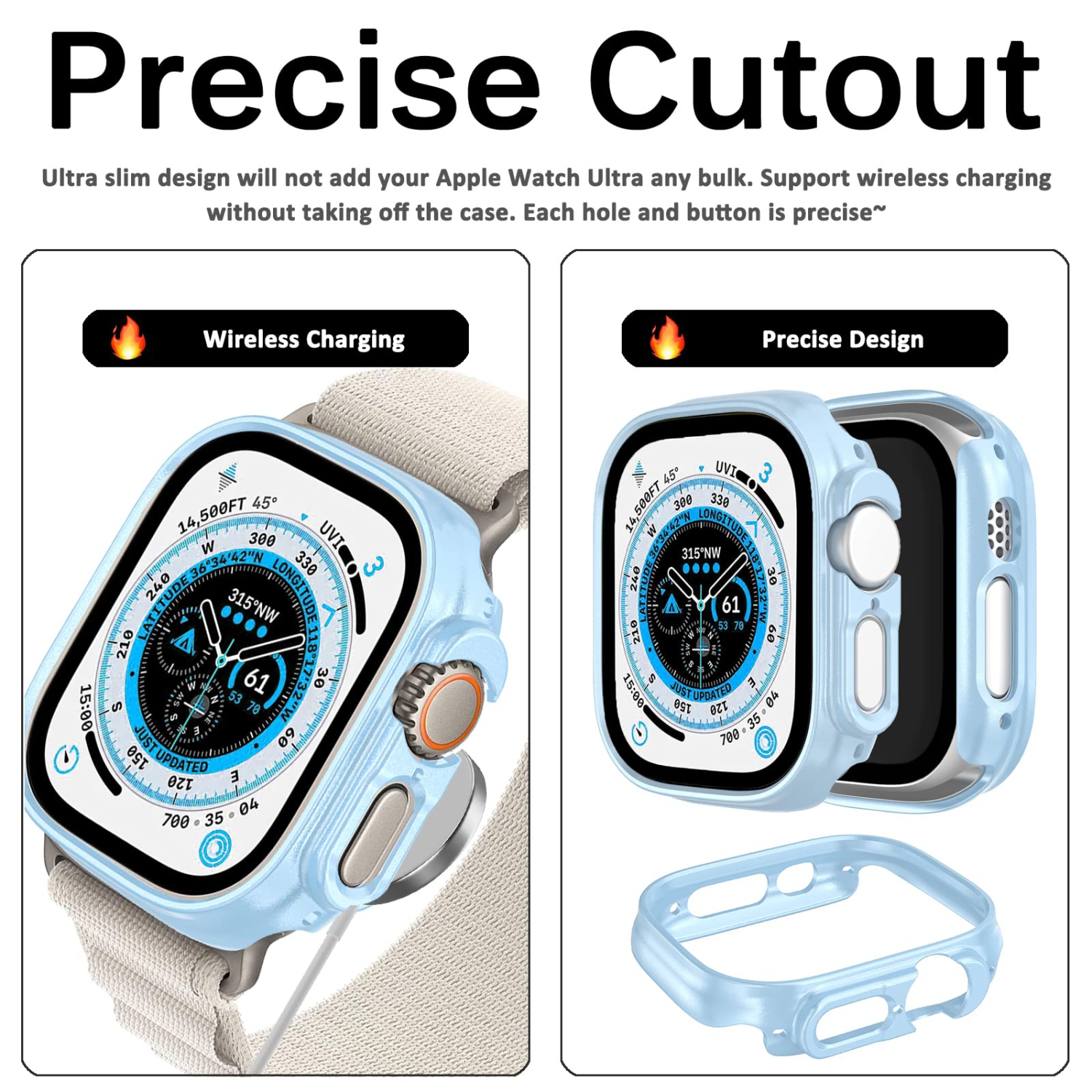 Miimall compatible avec l’étui Apple Watch Ultra 49 mm sans protecteur d’écran, étui protecteur rigide, antichoc, tout autour de l’étui pour Apple