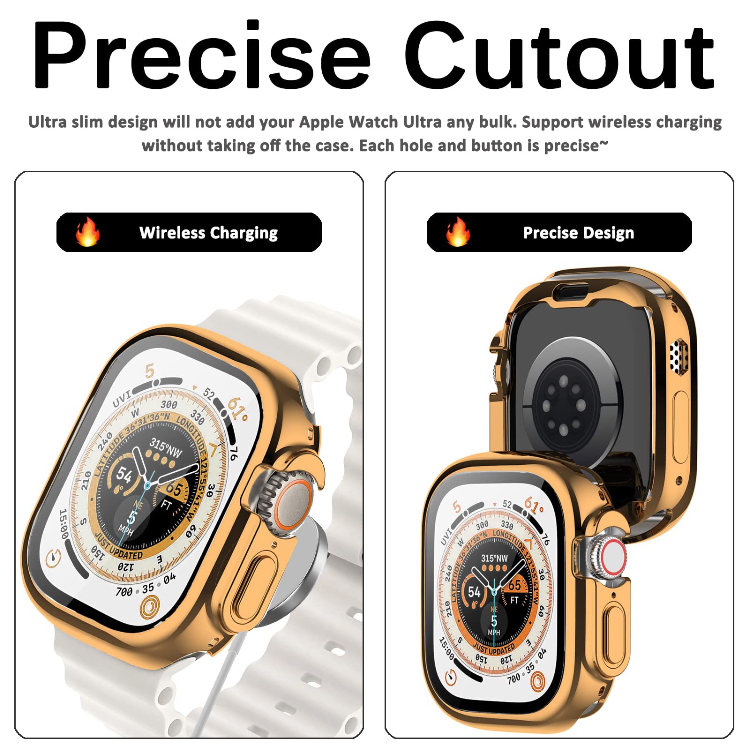 Miimall Compatible Apple Watch Ultra 49mm Case with Built-in Screen Protector, Soft Plated TPU Shockproof Scratch Resistant All-Around Protective