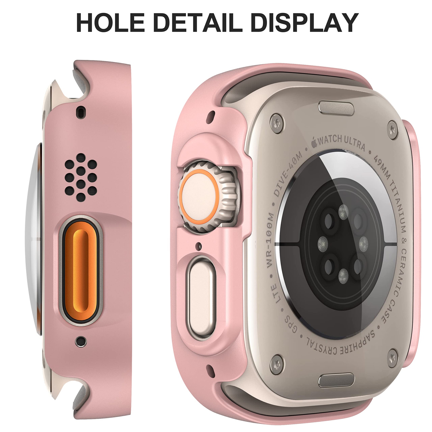 Diruite – Paquet de 2 protecteurs d’écran tout autour pour Apple Watch Ultra de 49 mm PC, étui protecteur d’écran en verre trempé ultramince pour