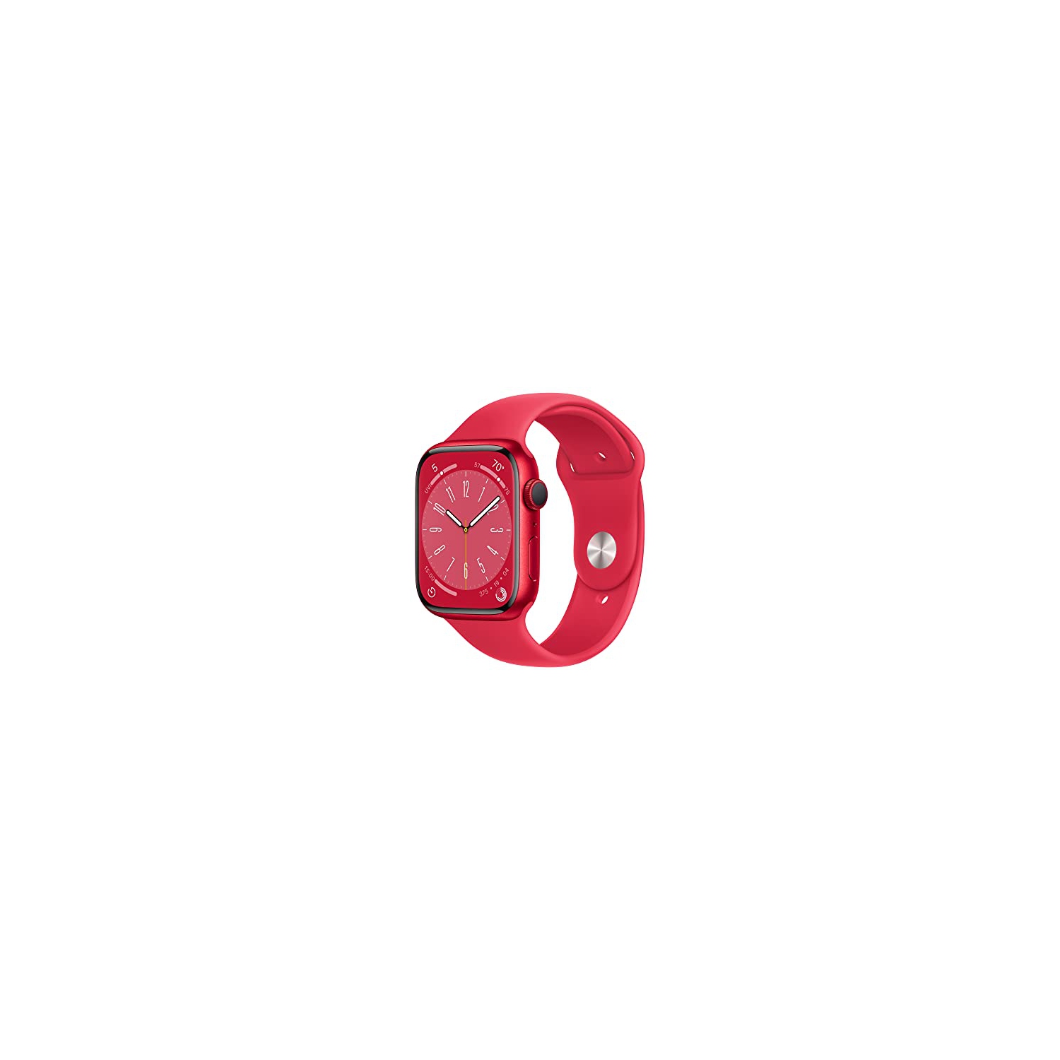 Apple Watch Series 8 [GPS 45mm] Smart Watch with Red Aluminum Case and Red Sport Band - M/L