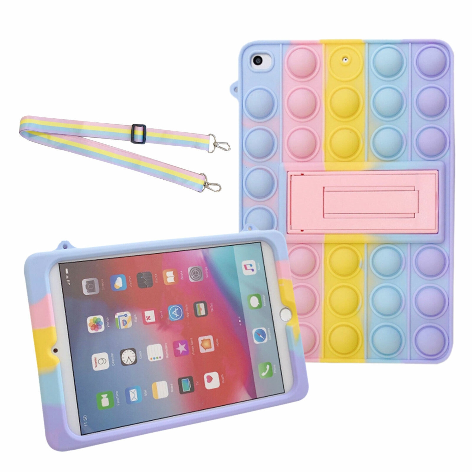 Étui iPad de 9th génération, étui iPad de 8th génération, étui iPad de 7th génération, étui iPad 10,2 2021/2020/2019, robuste 3-en-1