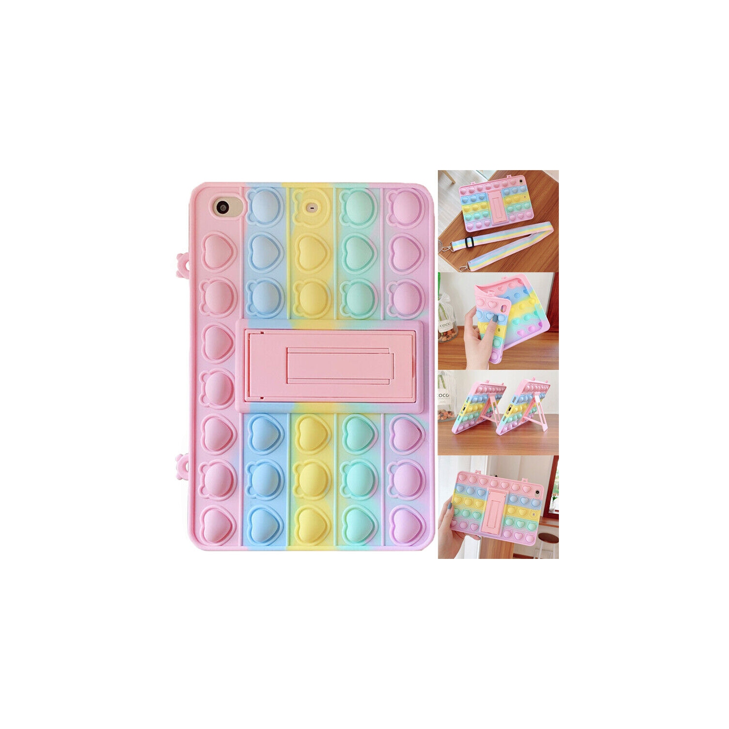 Pour étui de 10th génération de iPad, 10,9 po 2022 avec porte-stylet intégré, étui protecteur arrière en silicone pour iPad 10th génération