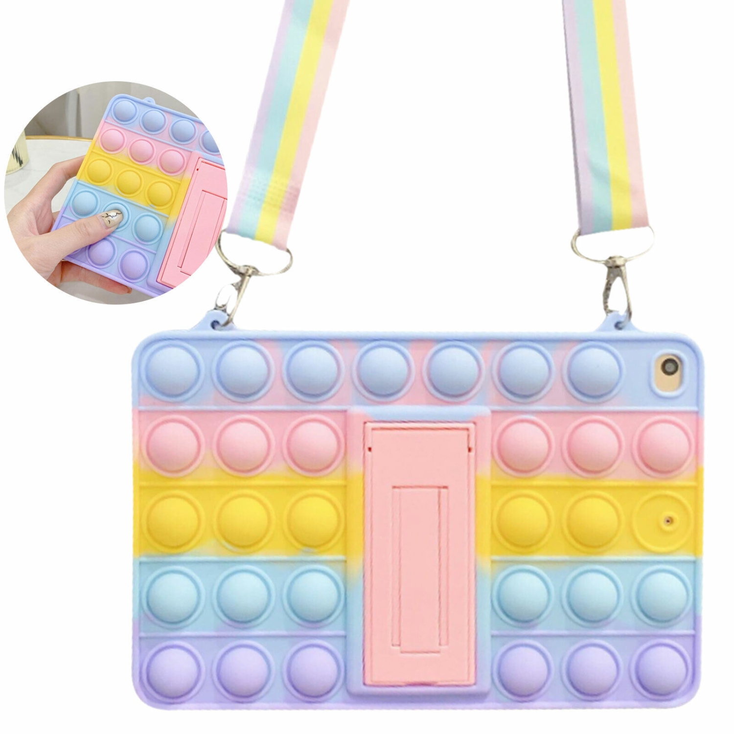 Apple iPad Mini 6 8.3 inches Rugged Case with Kickstand, Full Body Heavy Duty Triple Layered Shockproof, Anti-Skid Protective Cover with Built