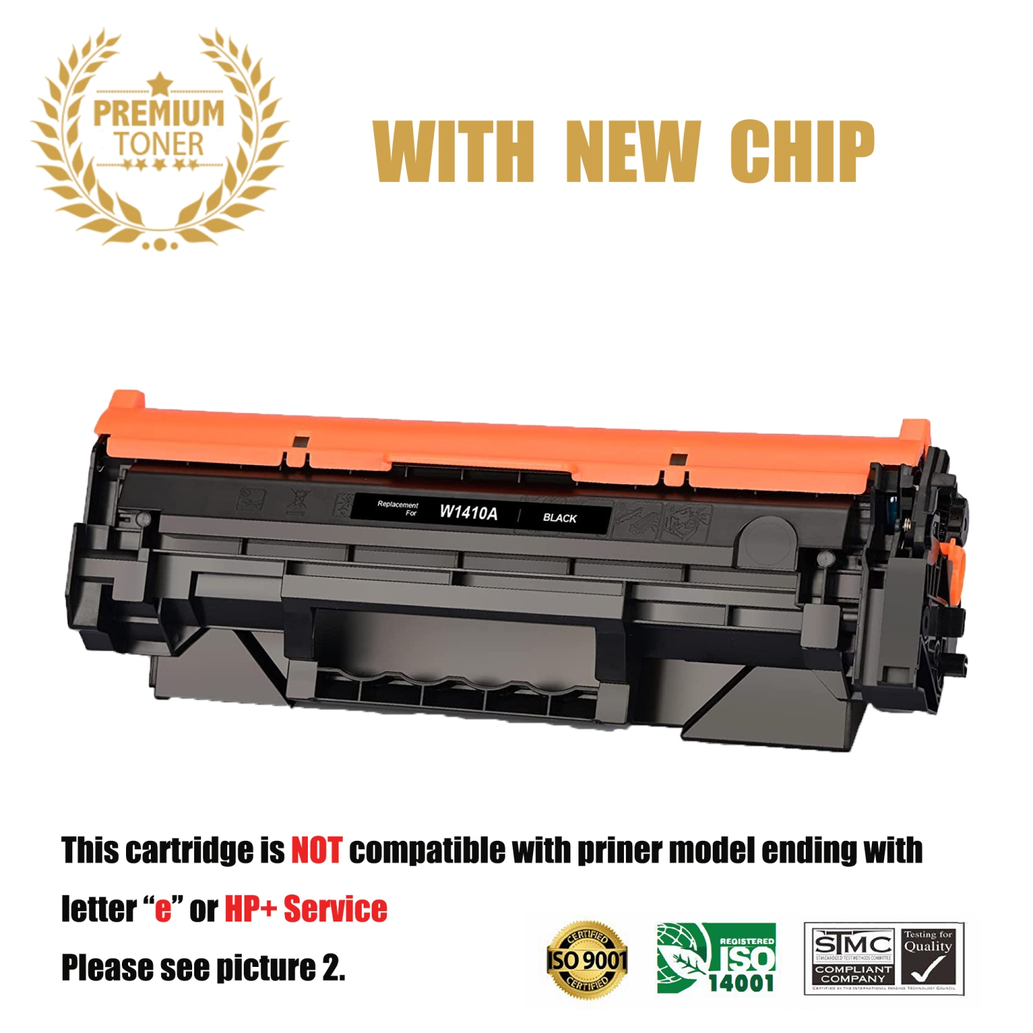 [With New Chip] Ultra Toner® Compatible Replacement for HP 141A (W1410A) Black Toner Cartridge - HP LaserJet M110 M110W M111a M111w M139 M139a M139w M140a M140w M141a M141w M142w