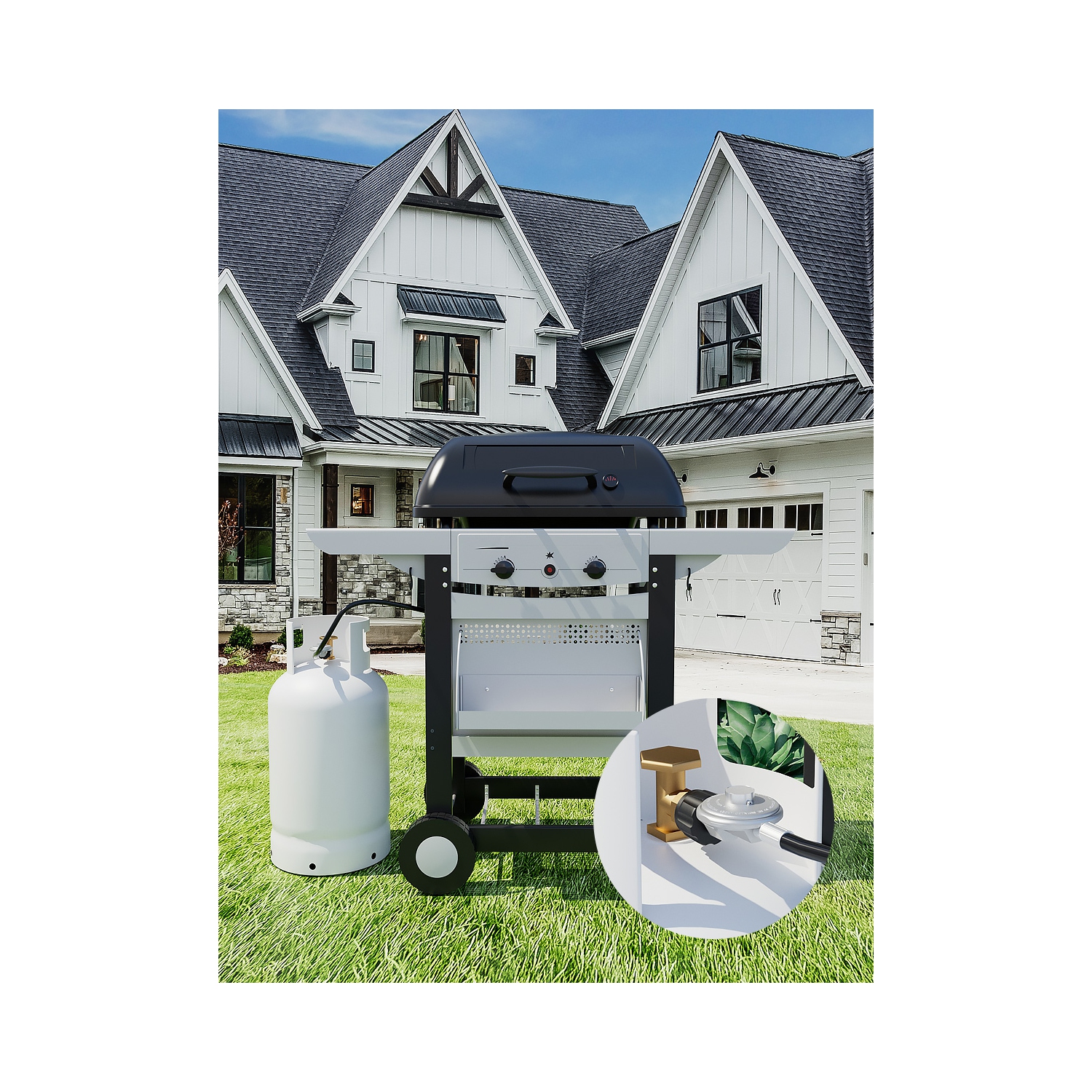 5 Feet Universal QCC-1 Low Pressure Propane Gas Regulator Hose EMPV-50EH49