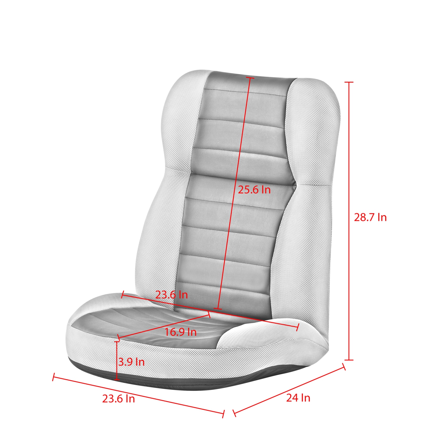 Chaise longue Kyliee en filet inclinable/chaise de plancher, rouge