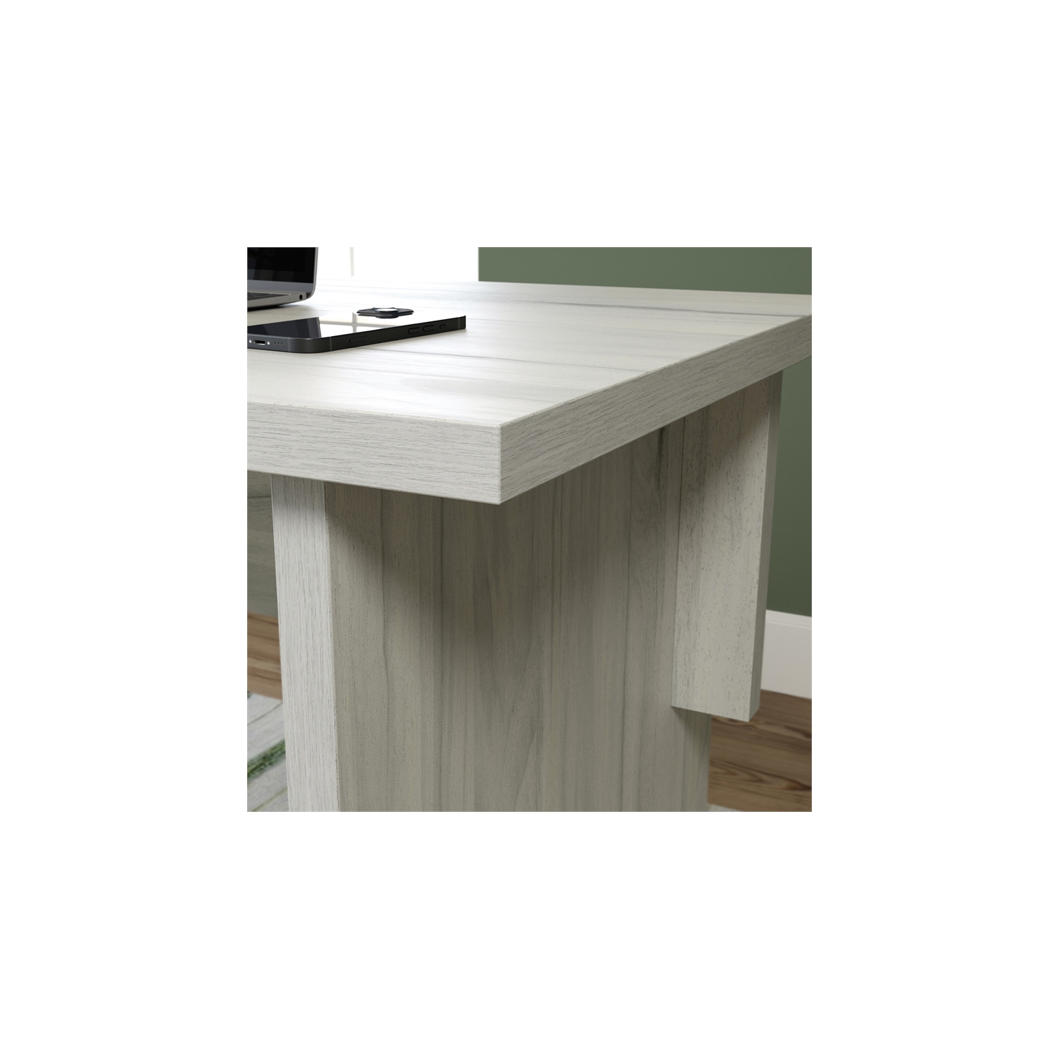 Sauder Select Engineered Wood Desk in Haze Acacia/Natural Finish