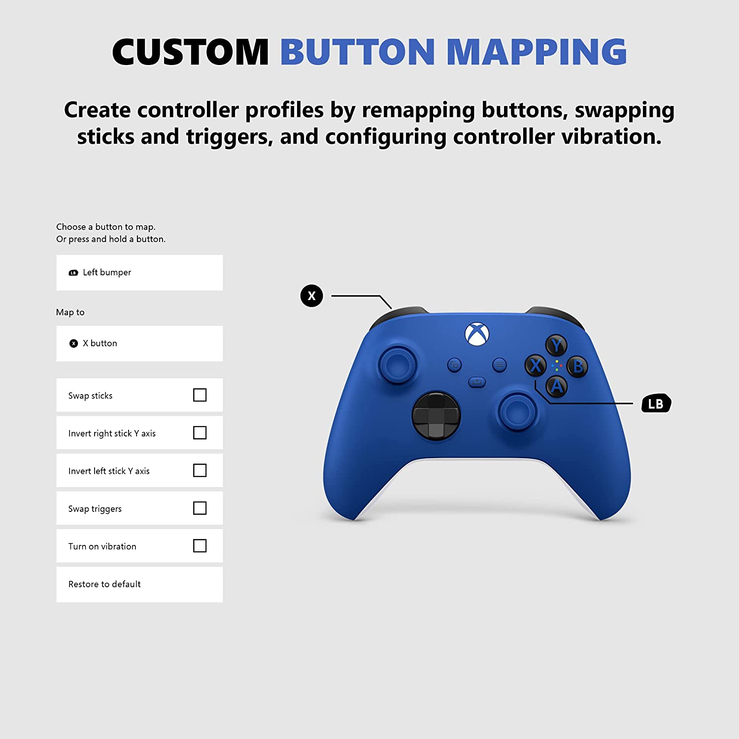 Openbox Xbox Wireless Controller for Xbox Series X|S, Xbox One, and Windows Devices – Shock Blue