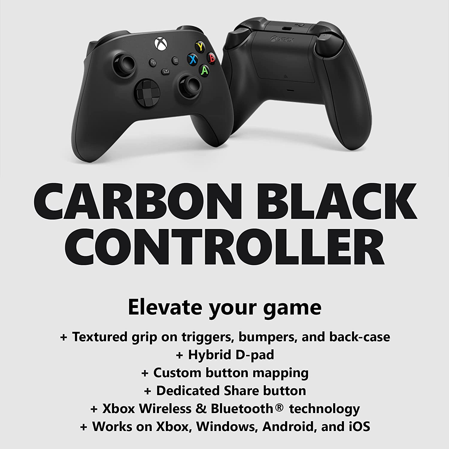 Manette sans fil pour Xbox pour Xbox Series X|S, Xbox One et appareils Windows – Noir carbone