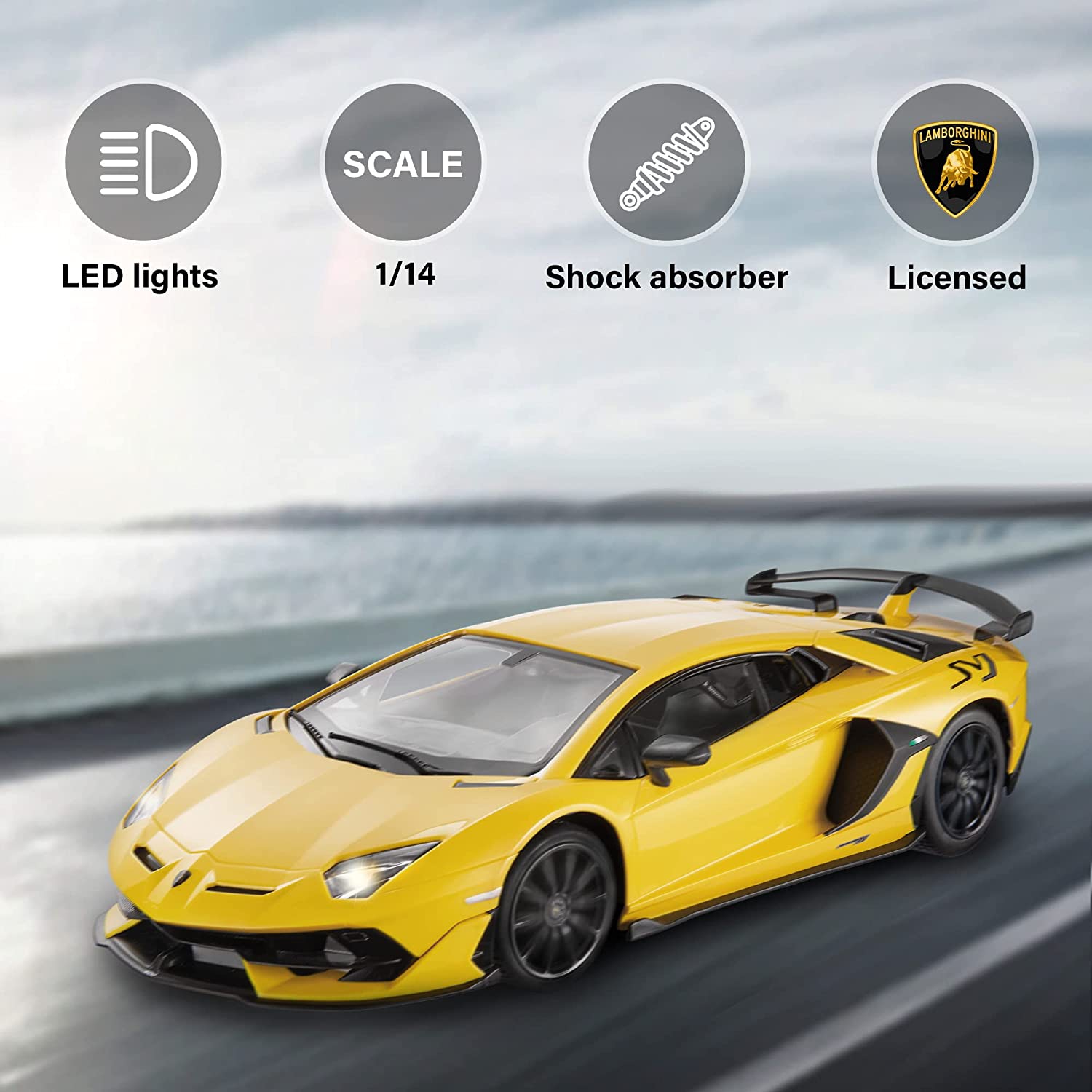 Rastar 1:14 Lamborghini Aventador SVJ Remote Control Car with Working Lights