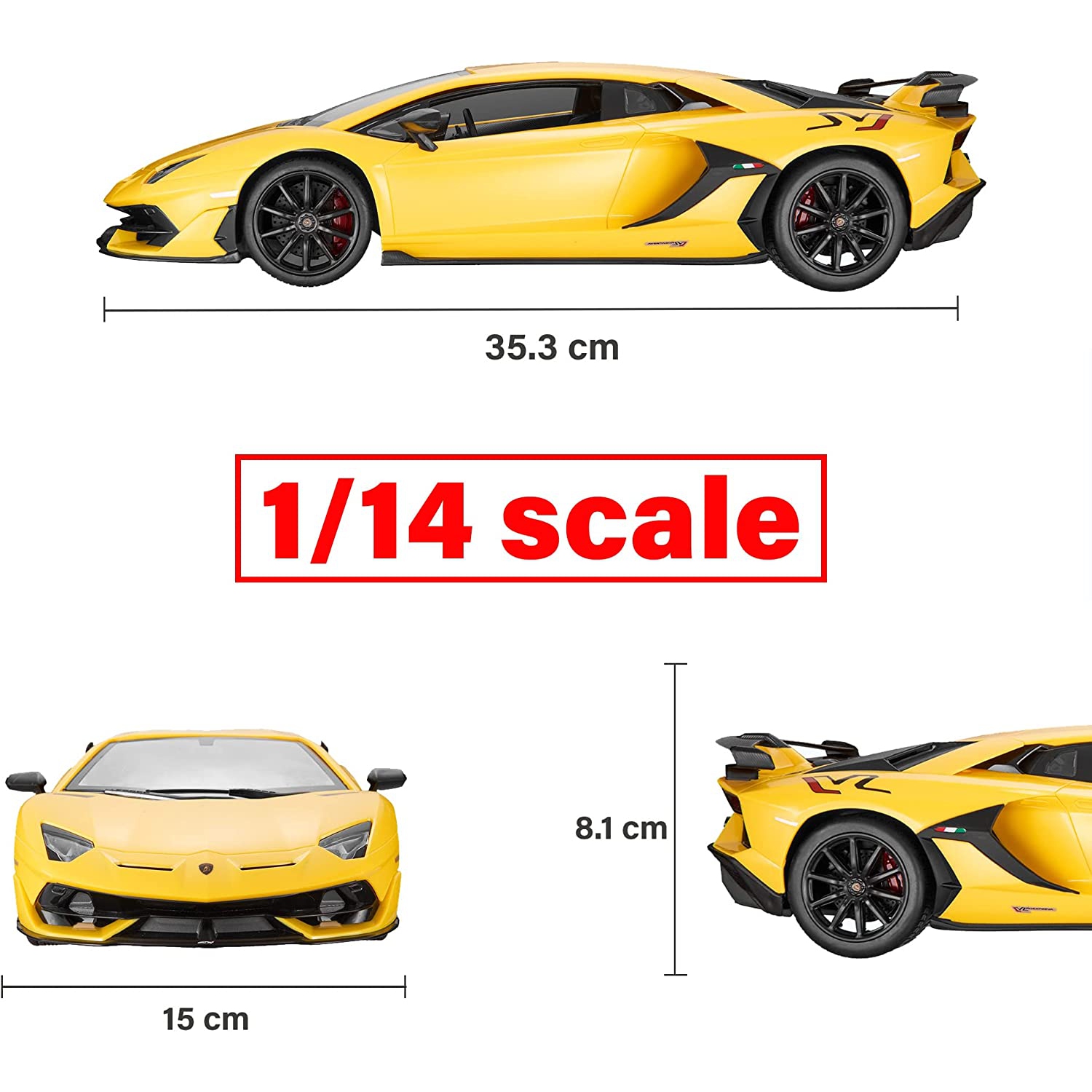 Rastar 1:14 Lamborghini Aventador SVJ Remote Control Car with Working Lights