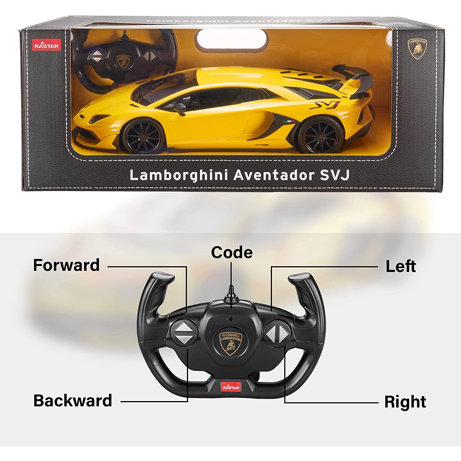 Rastar 1:14 Lamborghini Aventador SVJ Remote Control Car with Working Lights