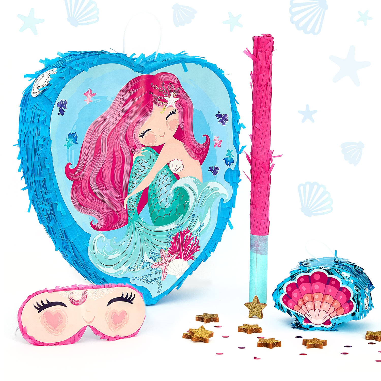 Ensemble de fournitures d'anniversaire sur le thème de la sirène Pinata - Décorations parfaites pour la piñata, chasse au trésor et plus encore&nbsp;!