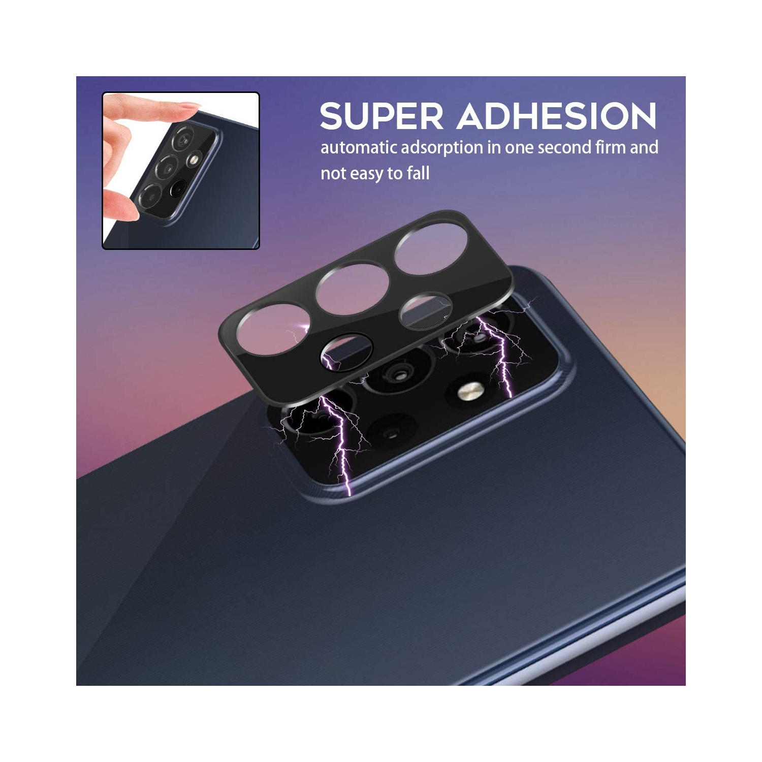 Protection de l'objectif de l'appareil photo pour Samsung A52 HD, Protection transparente de la caméra arrière, Compatible avec le boîtier,