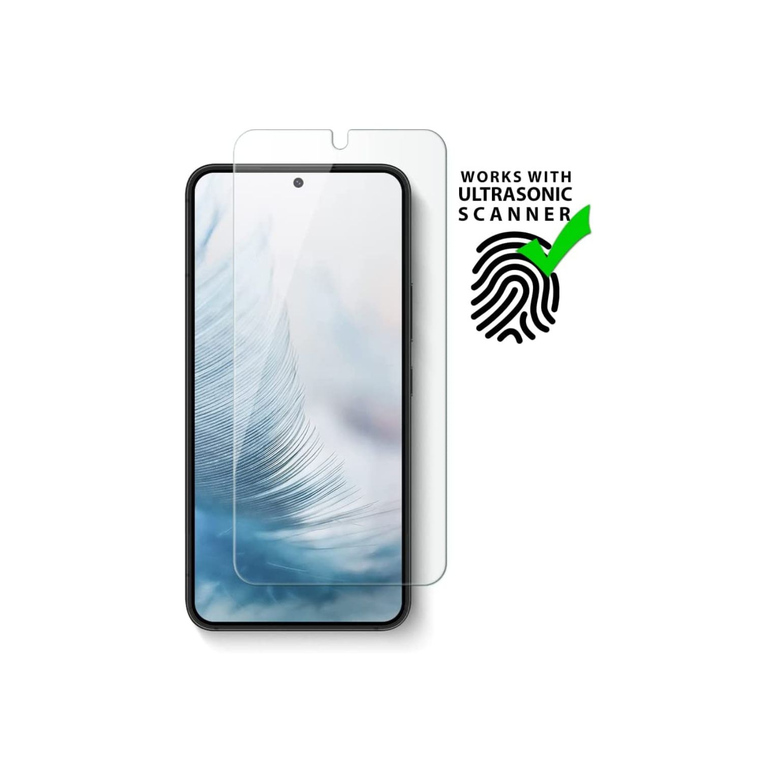 Uolo – Protecteur d’écran en verre trempé [Shield] pour Galaxy S23+ [9H ASAHI] pour Galaxy S23+ de Samsung | fonctionne avec les numériseurs à