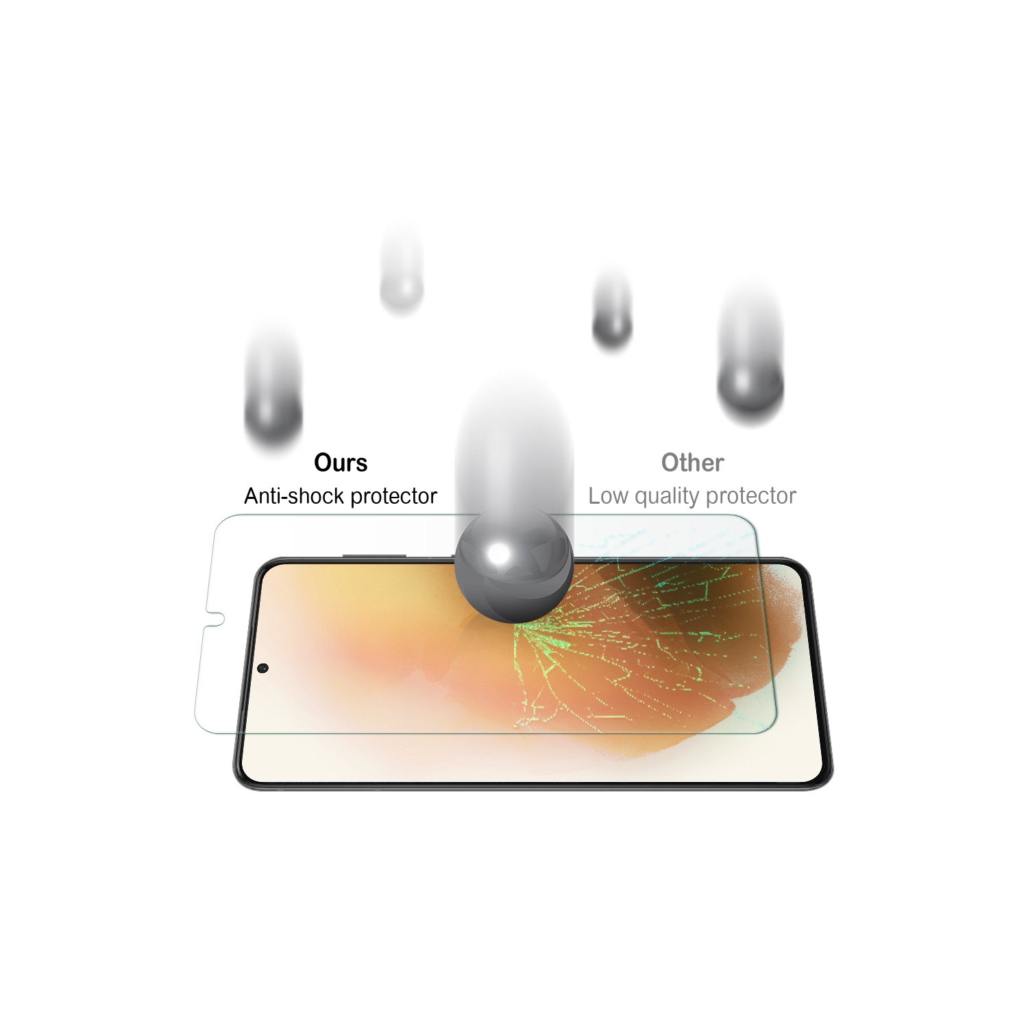 2 protecteurs d’écran en verre trempé [Shield] d’Uolo [9H ASAHI] pour Galaxy S22+ de Samsung