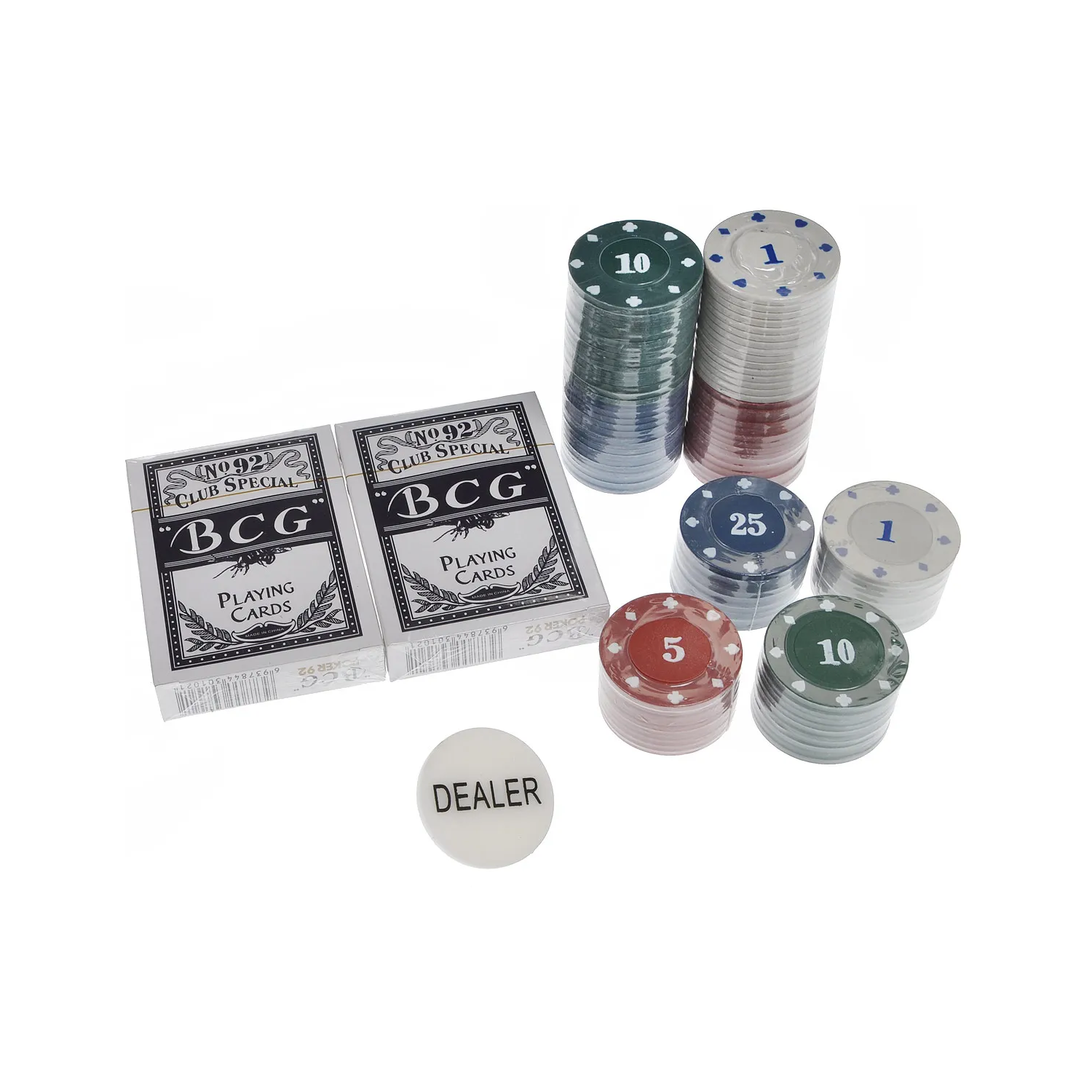 Professional 100 Chips Poker Set with Playing Cards & Dealer Button