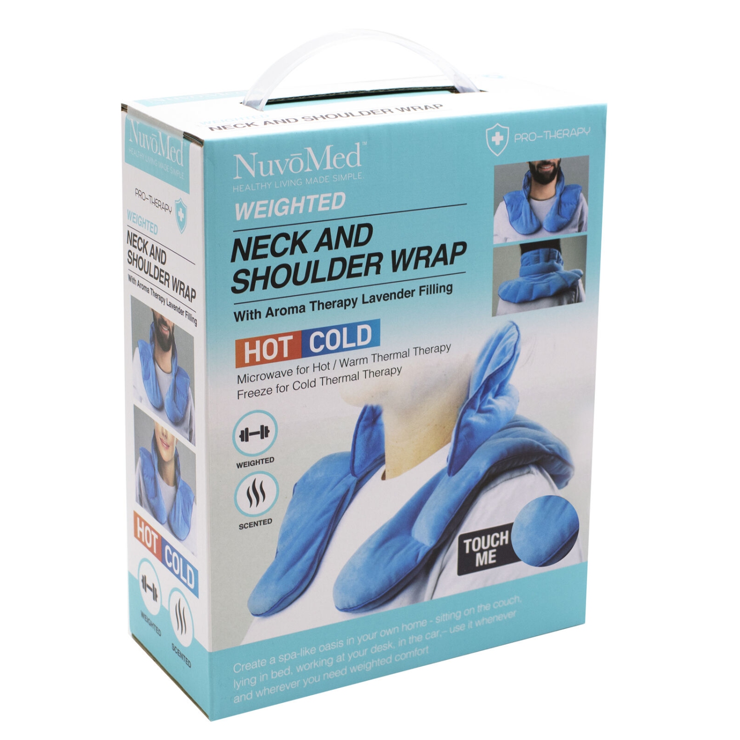 NuvoMed Weighted Neck & Shoulder Wrap w/ Aromatherapy Lavender Filling - Blue
