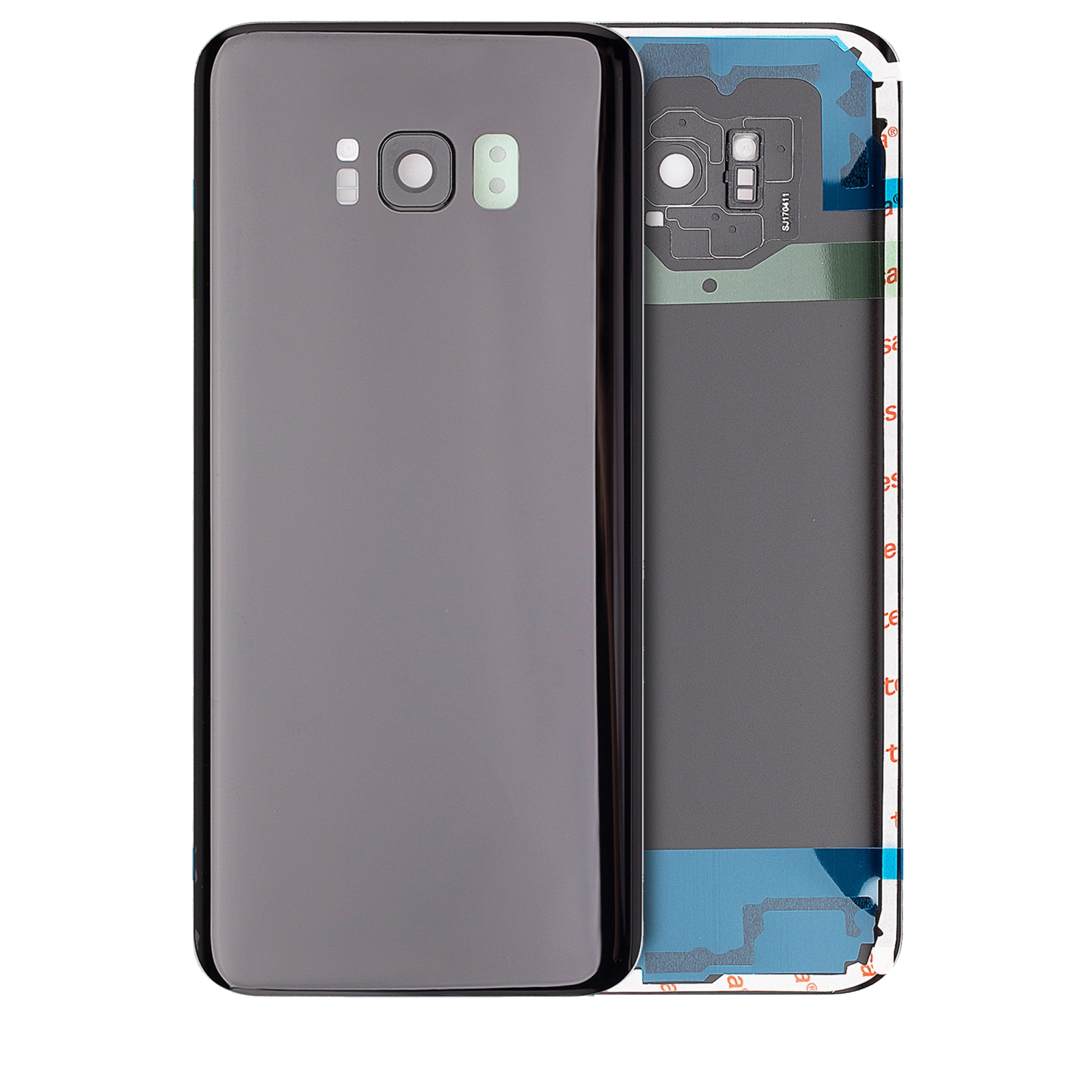 Couvercle arrière en verre de remplacement avec objectif d’appareil photo compatible Galaxy S8 plus de Samsung (Noir minuit)