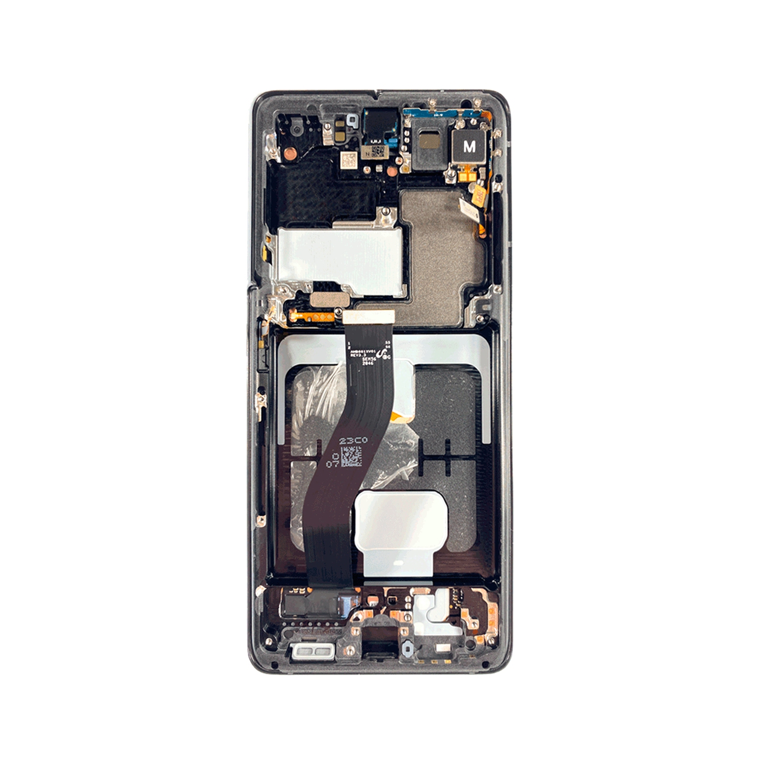 Remis à neuf - écran tactile DELO + cadre pour Galaxy S21 Ultra 5G de Samsung (SM-G998 W) - Noir fantôme