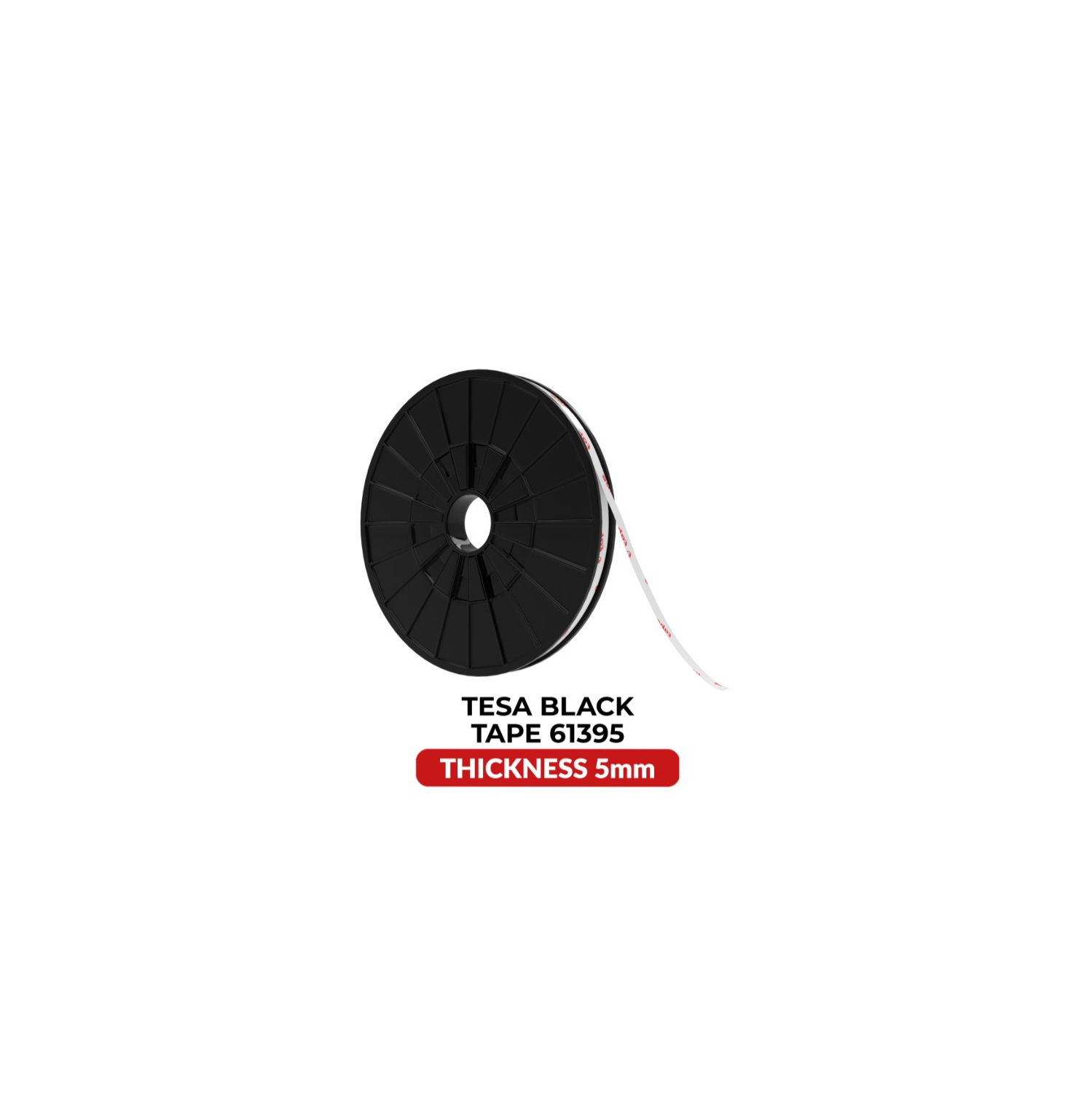 Ruban noir en acrylique recto verso (modèle Tesa 61395)