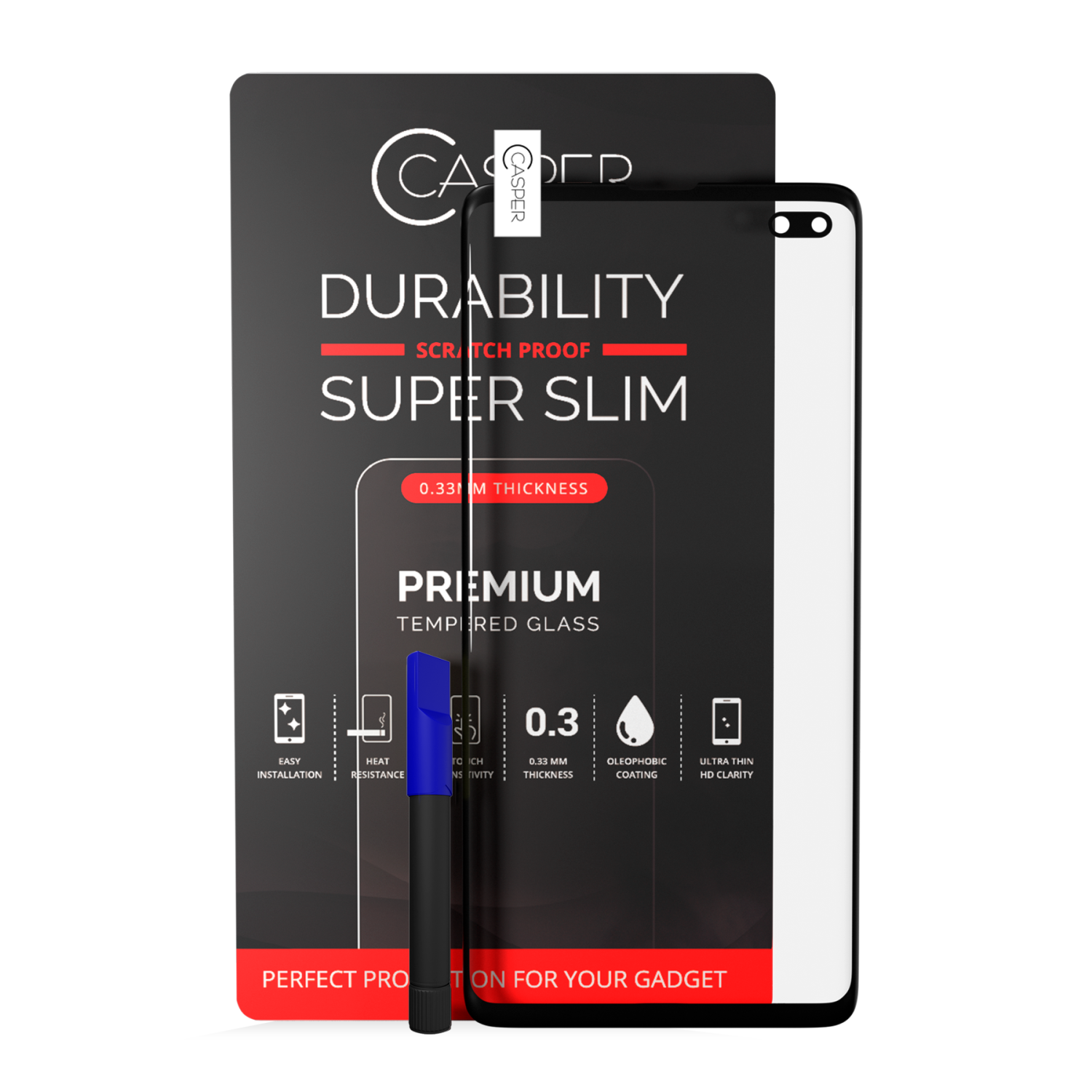 Replacement Casper UV Tempered Glass With Glue Compatible For Samsung Galaxy S10 Plus (Retail Pack)