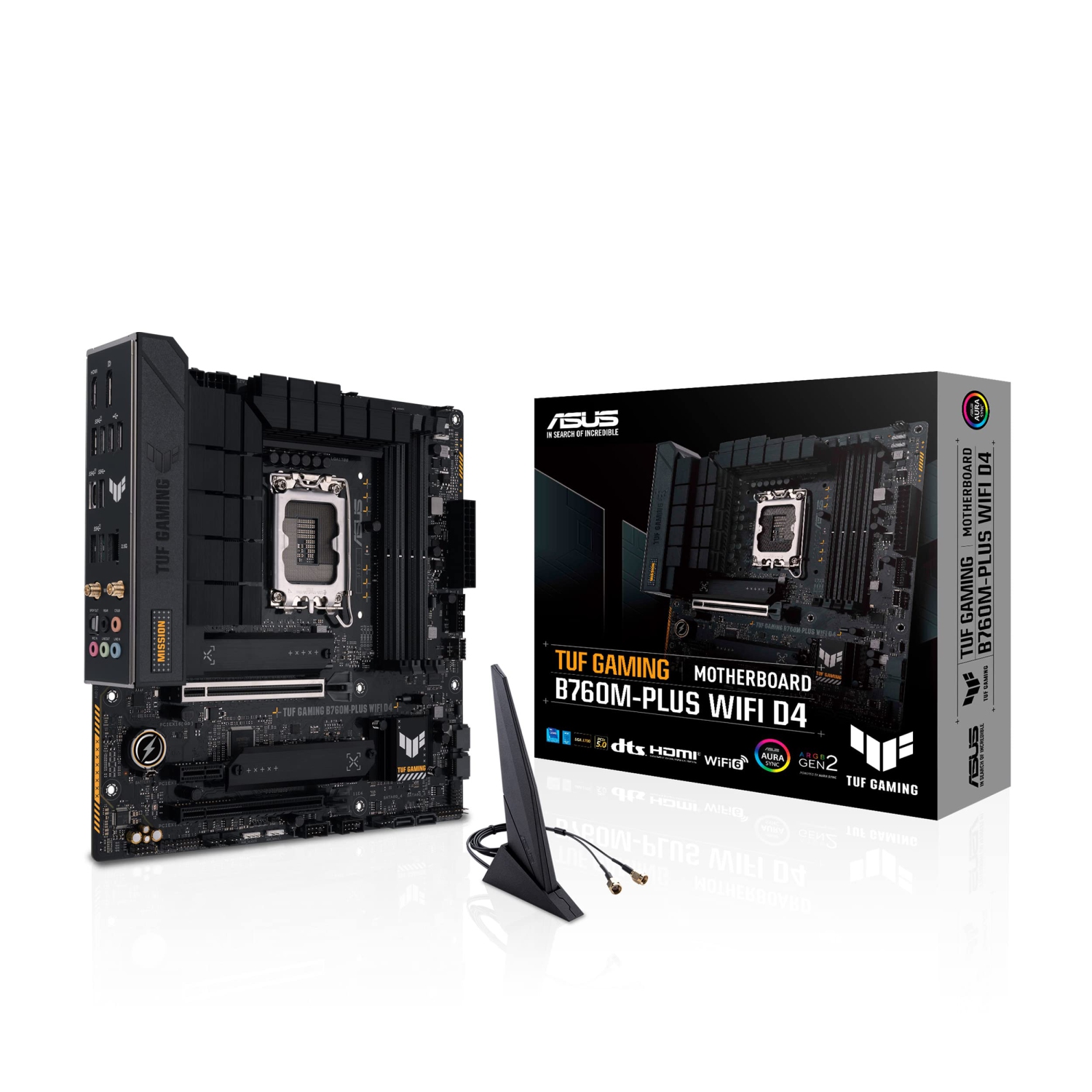 ASUS TUF GAMING B760M-PLUS WIFI D4 Intel(13th and 12th Gen)LGA 1700 mATX motherboard,PCIe 5.0,2xPCIe 4.0 M.2 slots