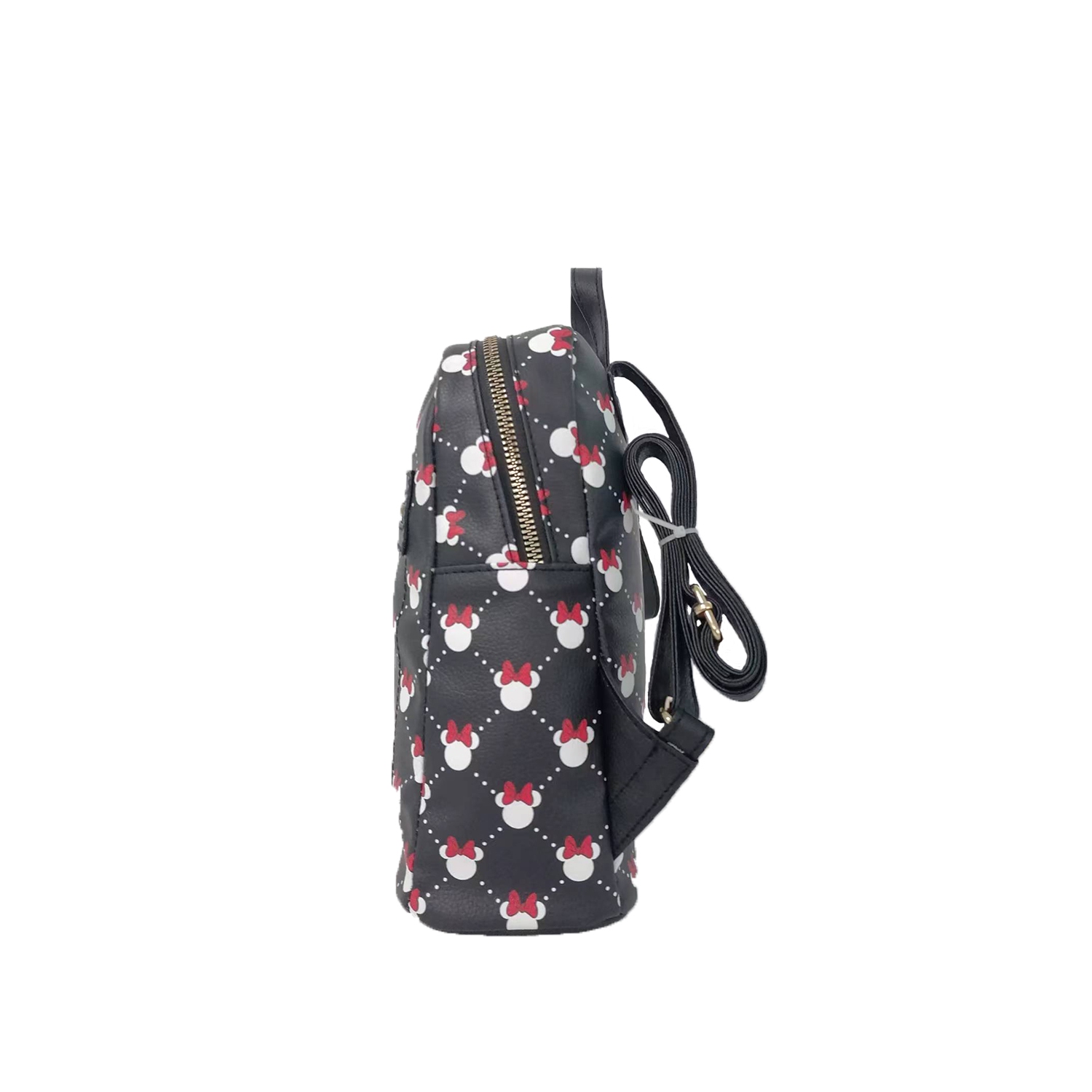 Fast Forward Minniee Mouse All Over Print Backpack for Kids - 10" Black Shoulder Backpack