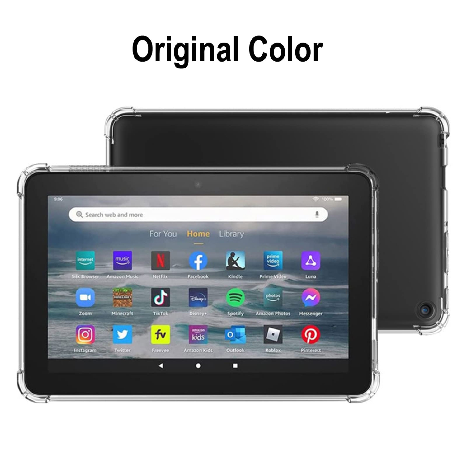 Tablet Case for Amazon Fire 7/Fire 7 Kids 2022 7inch, Flexible Ultra Slim Reinforced Corners Transparent Cover Crystal Shockproof Rugged Back Case