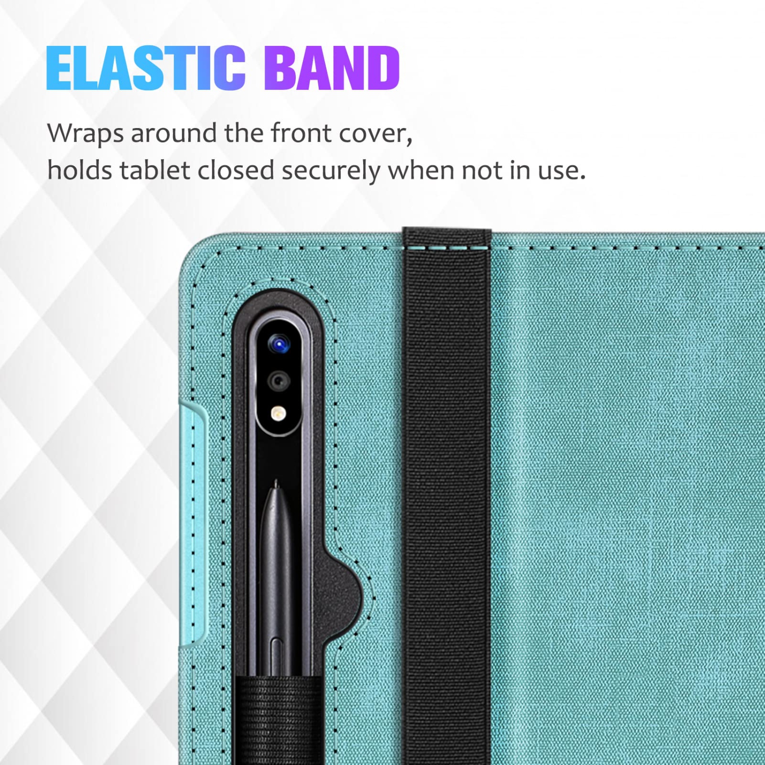 Case for Samsung Galaxy Tab S8 Plus 2022/S7 FE 2021/S7 Plus 2020 12.4 Inch, Multi-Angle Viewing Protective Cover with Pocket, Auto Sleep/Wake,