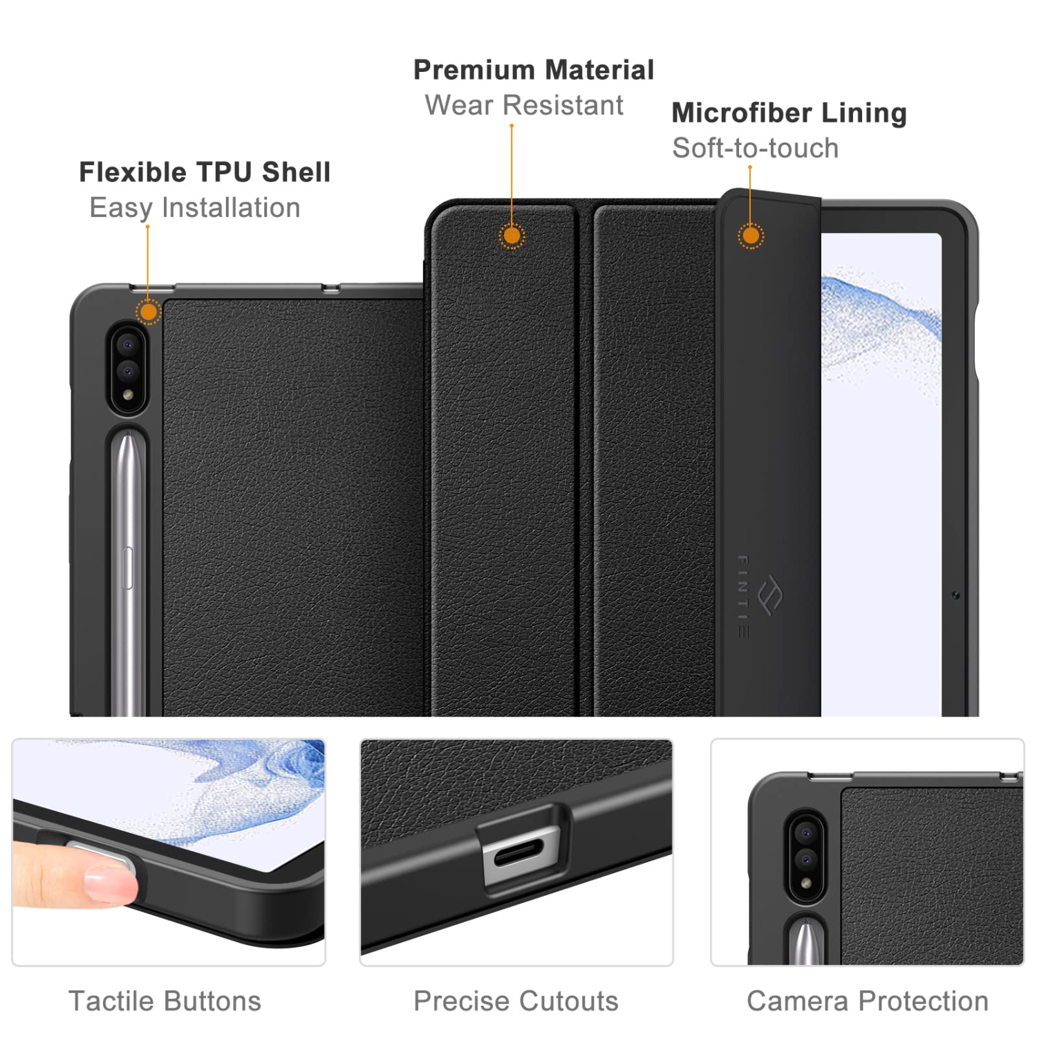 Slim Case for Samsung Galaxy Tab S8 2022/Tab S7 2020 11 inch with Built-in S Pen Holder, Soft TPU Smart Stand Back Cover Auto Wake/Sleep Feature