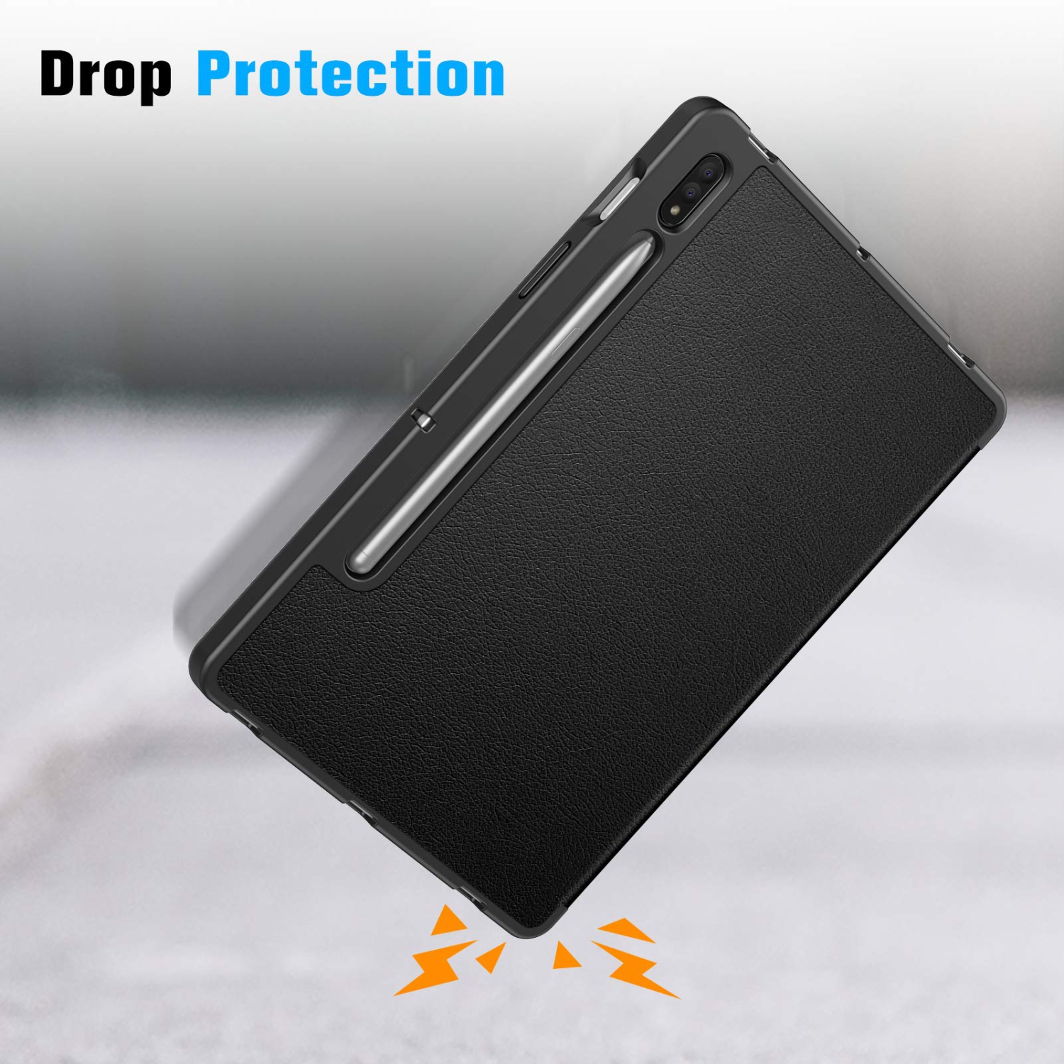 Slim Case for Samsung Galaxy Tab S8 2022/Tab S7 2020 11 inch with Built-in S Pen Holder, Soft TPU Smart Stand Back Cover Auto Wake/Sleep Feature