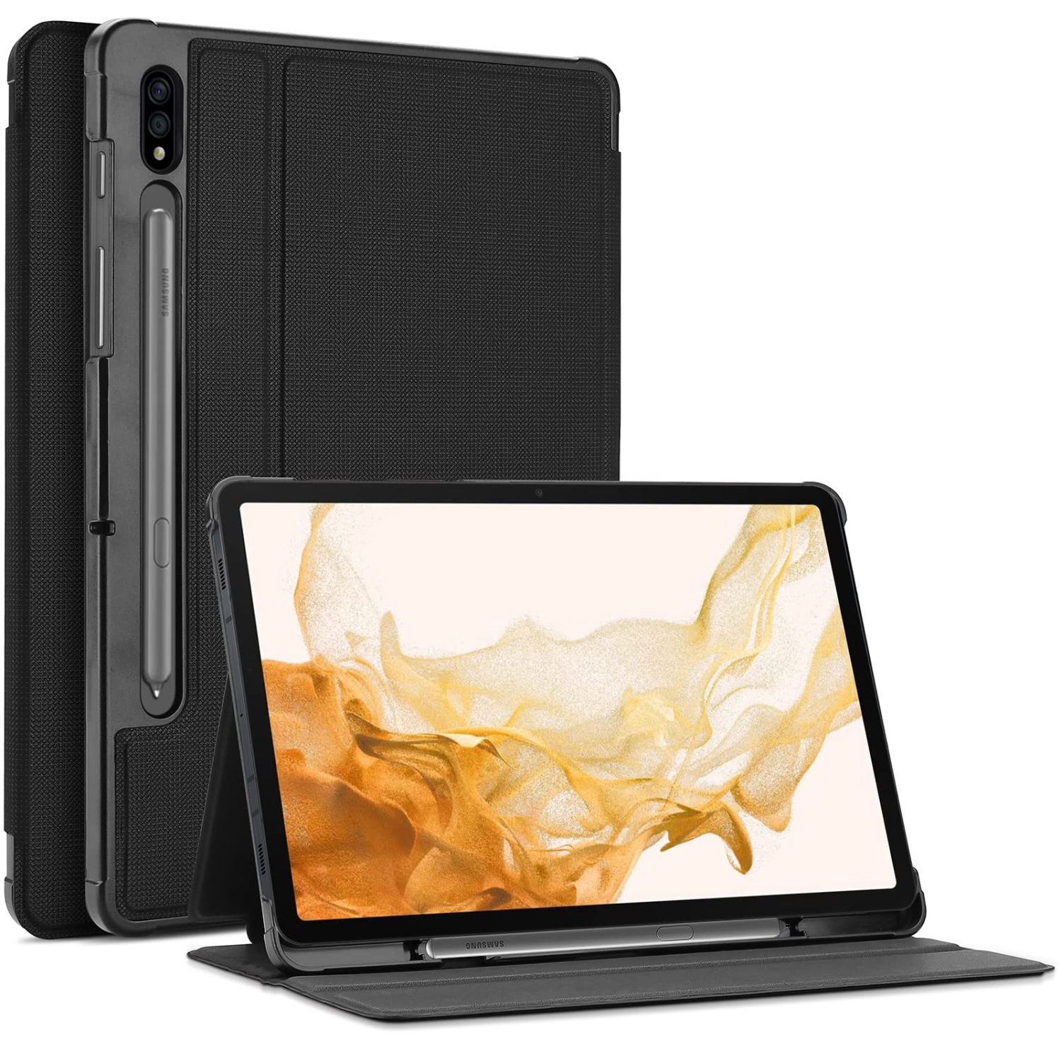 Galaxy Tab S8 Plus 2022 / S7 Plus 12.4 Case 2020 with S Pen Holder, Slim Stand Protective Folio Case Smart Cover for Galaxy Tab S8+ 2022 S7+ 2020