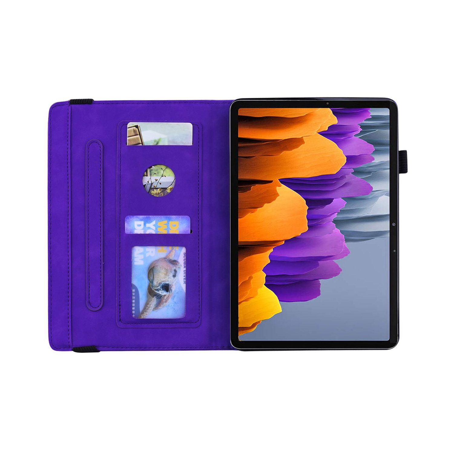 Case for Samsung Galaxy Tab S8 Plus 2022 /S7 FE / S7+ 12.4 inch Case Premium PU Leather Folio Stand Cover with Card Slot Pen Holder Multi-Angle