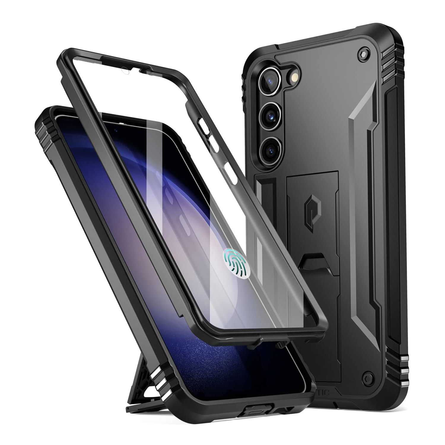 Case for Samsung Galaxy S23 5G 6.1", Built-in Screen Protector Work with Fingerprint ID, Full Body Rugged Shockproof Protective Cover Case with