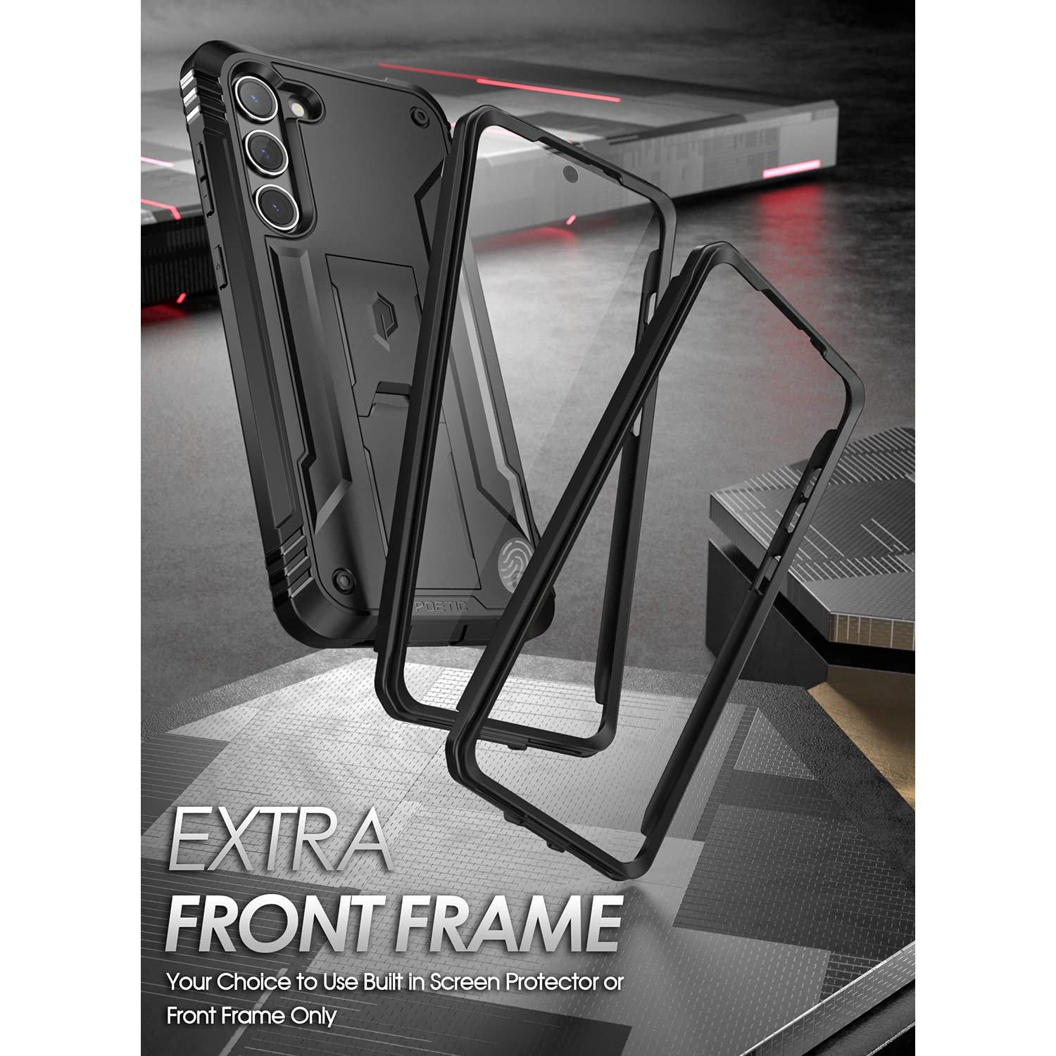 Case for Samsung Galaxy S23 5G 6.1", Built-in Screen Protector Work with Fingerprint ID, Full Body Rugged Shockproof Protective Cover Case with