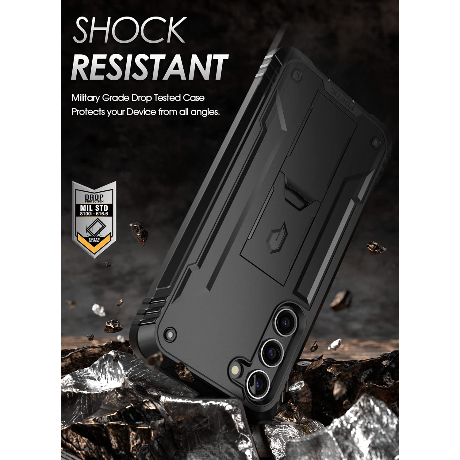 Case for Samsung Galaxy S23 5G 6.1", Built-in Screen Protector Work with Fingerprint ID, Full Body Rugged Shockproof Protective Cover Case with