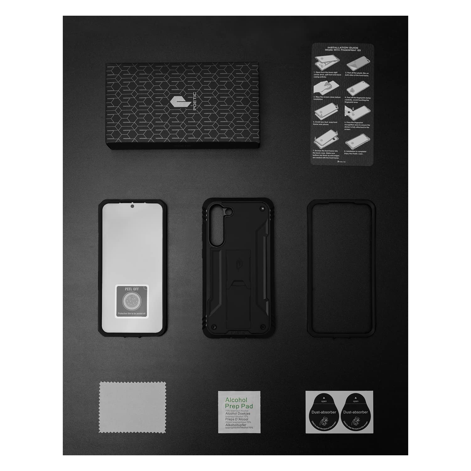 Case for Samsung Galaxy S23 5G 6.1", Built-in Screen Protector Work with Fingerprint ID, Full Body Rugged Shockproof Protective Cover Case with