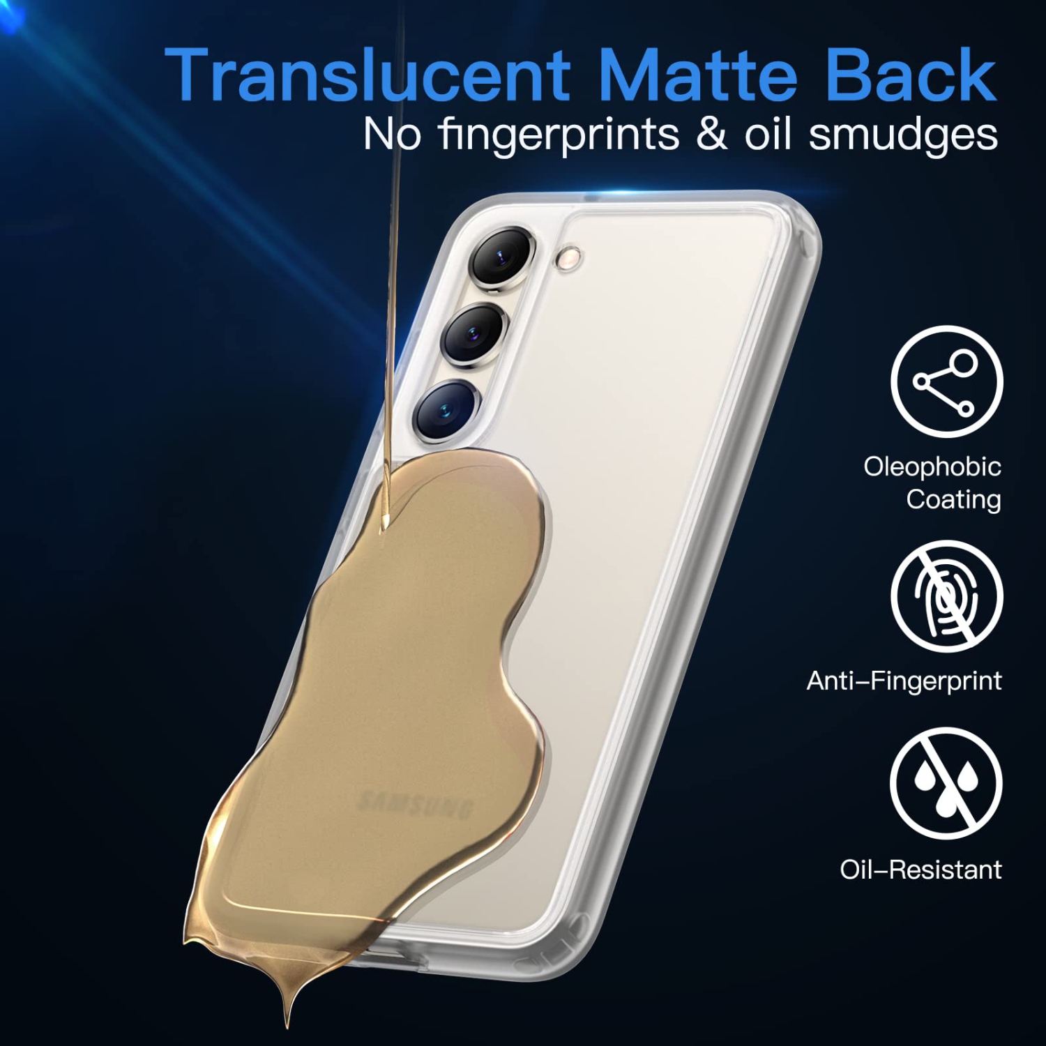 Matte Case for Samsung Galaxy S23 5G 6.1-Inch, Frosted Translucent Back Protective Slim Phone Cover, Anti-Fingerprints