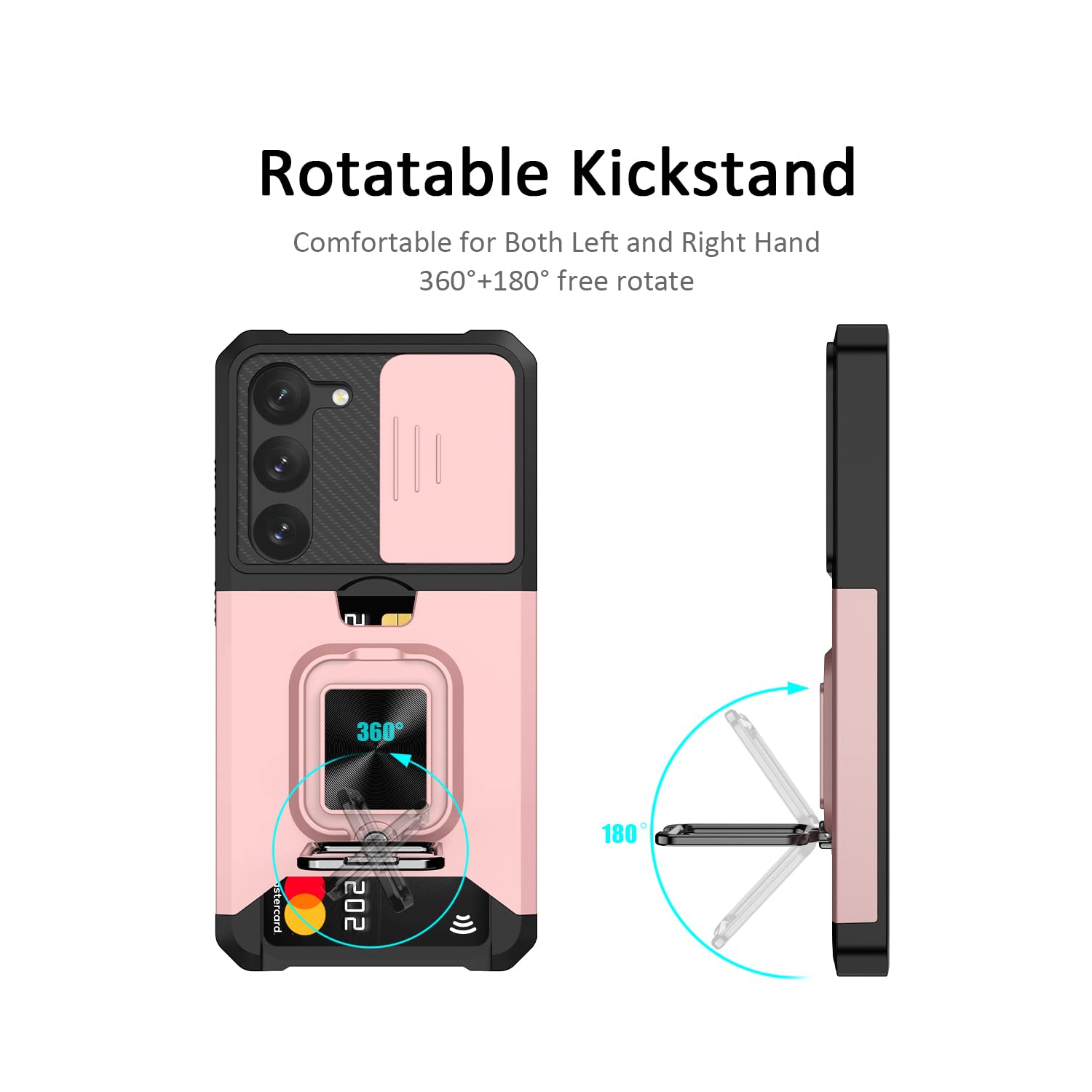 Étui S23 Samsung avec étui protecteur/porte-carte magnétique béquille intégrée pour S23 Samsung