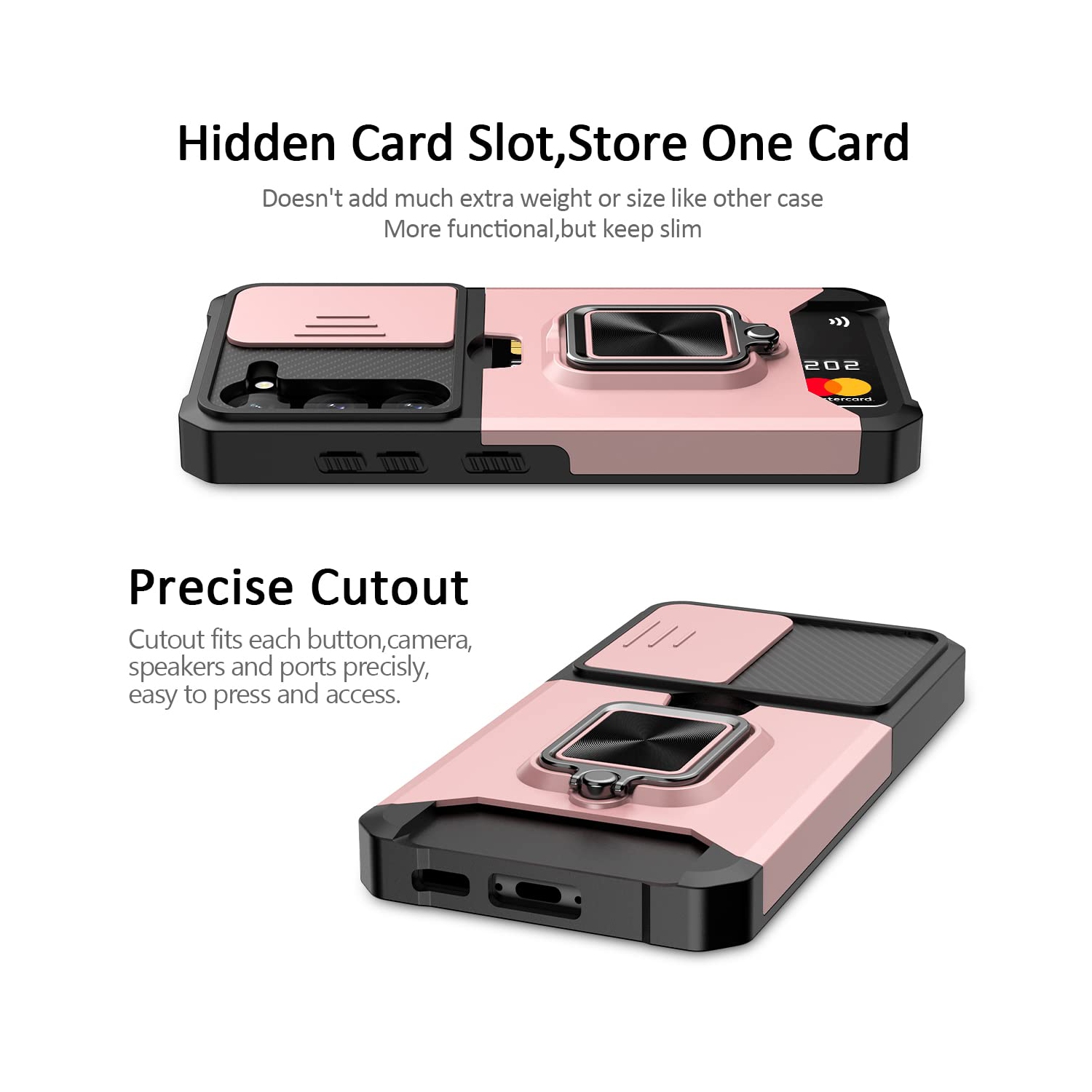 Étui S23 Samsung avec étui protecteur/porte-carte magnétique béquille intégrée pour S23 Samsung