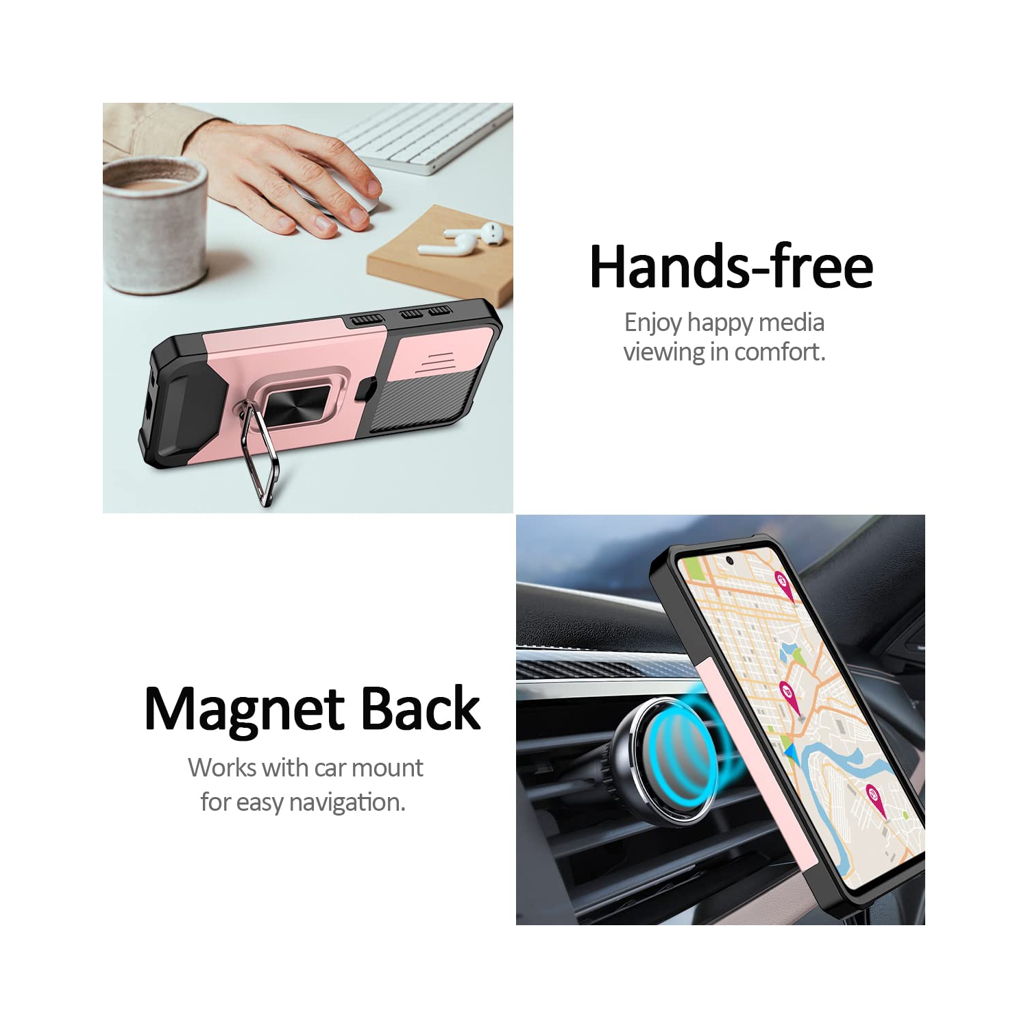 Étui S23 Samsung avec étui protecteur/porte-carte magnétique béquille intégrée pour S23 Samsung