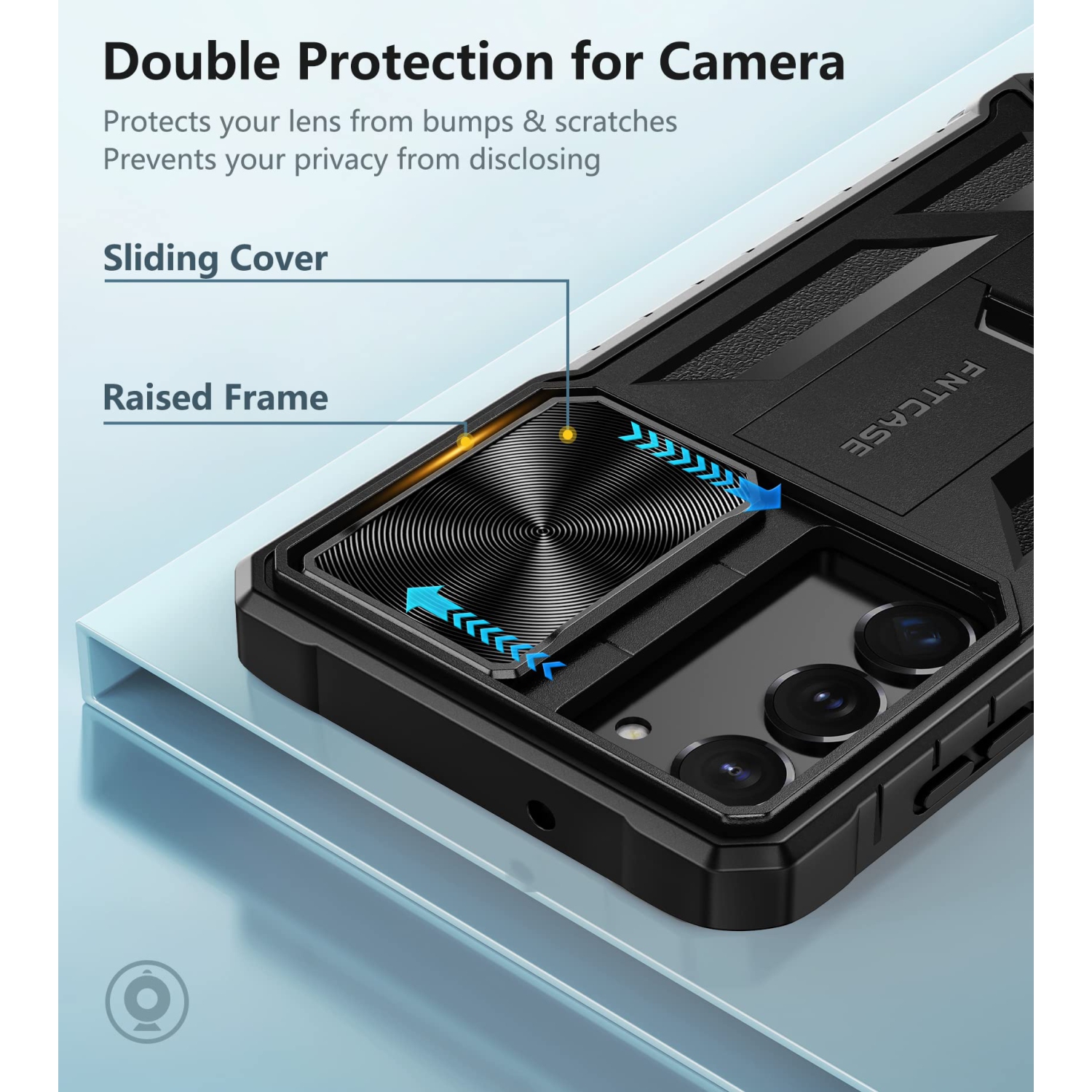 for Samsung Galaxy S23 Case: Shockproof Protective Rugged Phone Cover with Kickstand & Camera Lens Slide | Drop Proof Military-Grade Protection TPU