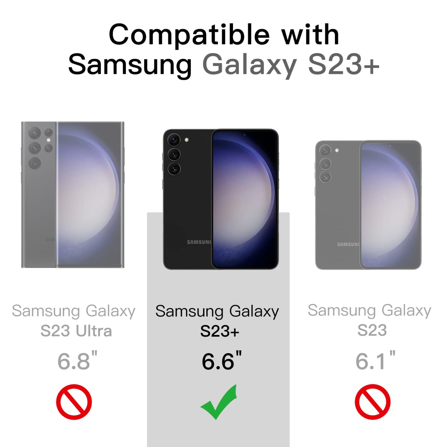 Étui pour Galaxy S23+/S23 plus 5G de 6.6 po de Samsung, protecteur antichoc résistant au jaunissement, coque arrière en PC rigide antirayure