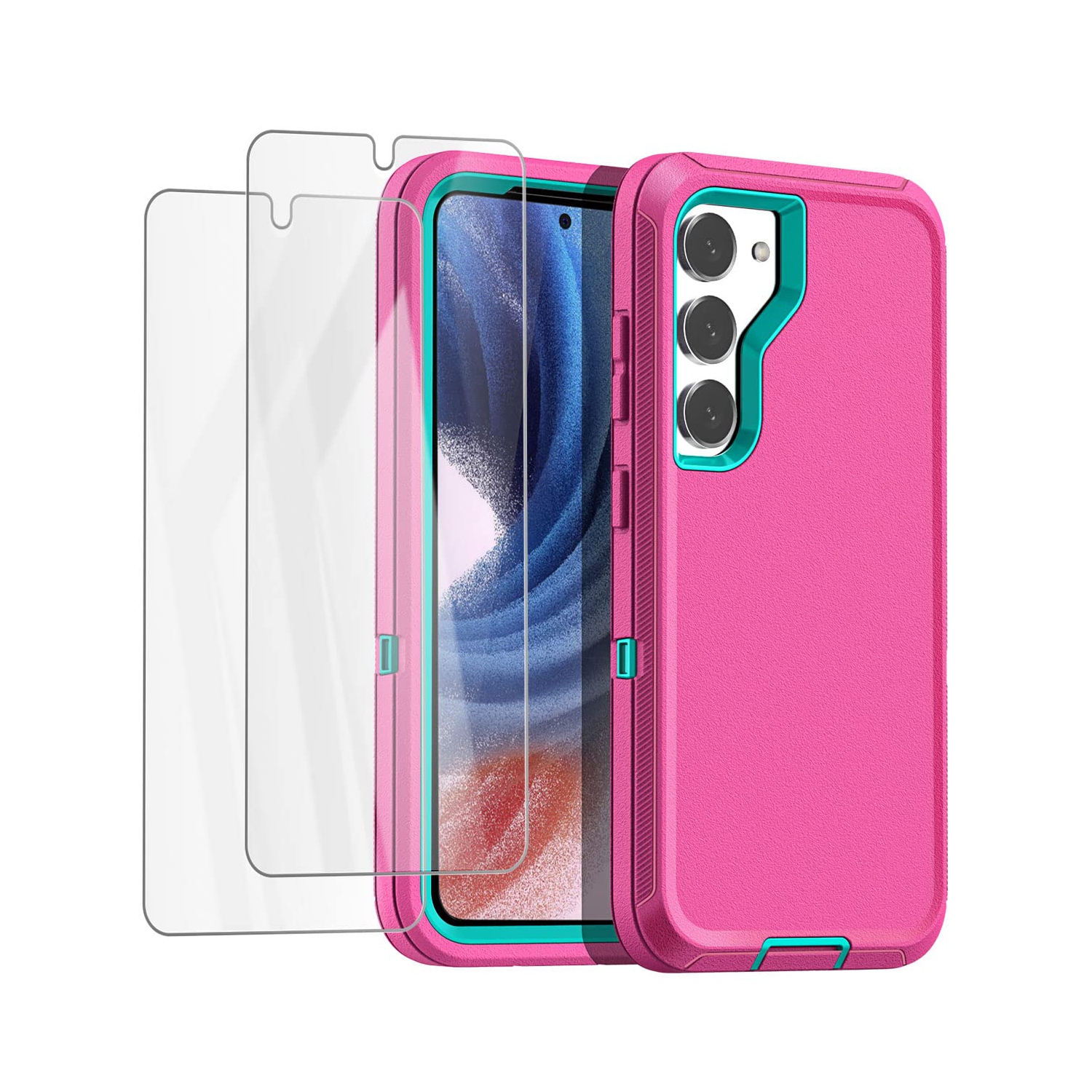 Samsung Galaxy S23 Case, with Screen Protector Rugged Heavy Duty Protective Phone Case, Shockproof Drop Military Grade Tough Cell Phone Case for